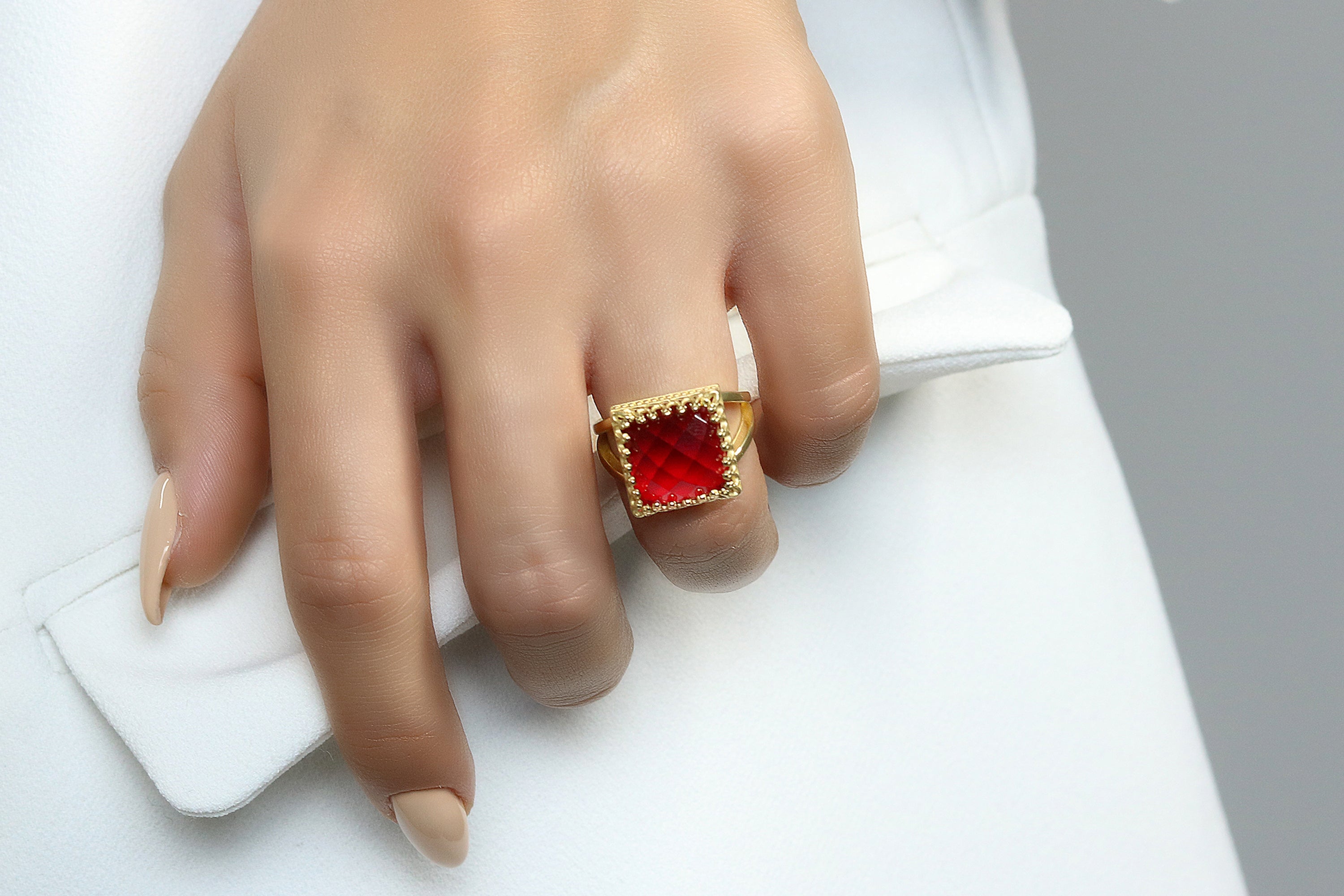 Square Ruby Jewelry Gold Ring Rings Anemone Jewelry