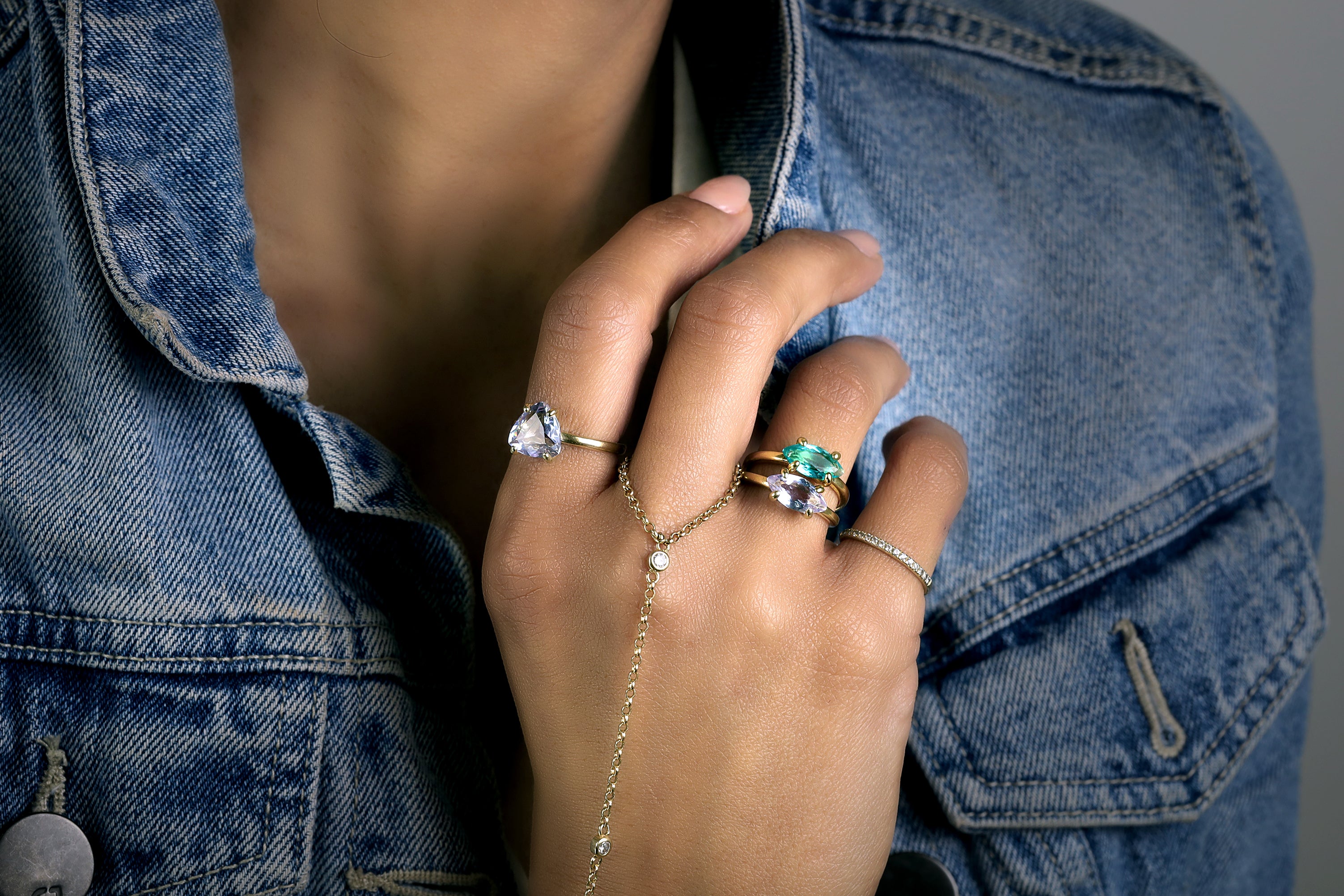 Blue Tourmaline Marquise Cut Ring Rings Anemone Unique