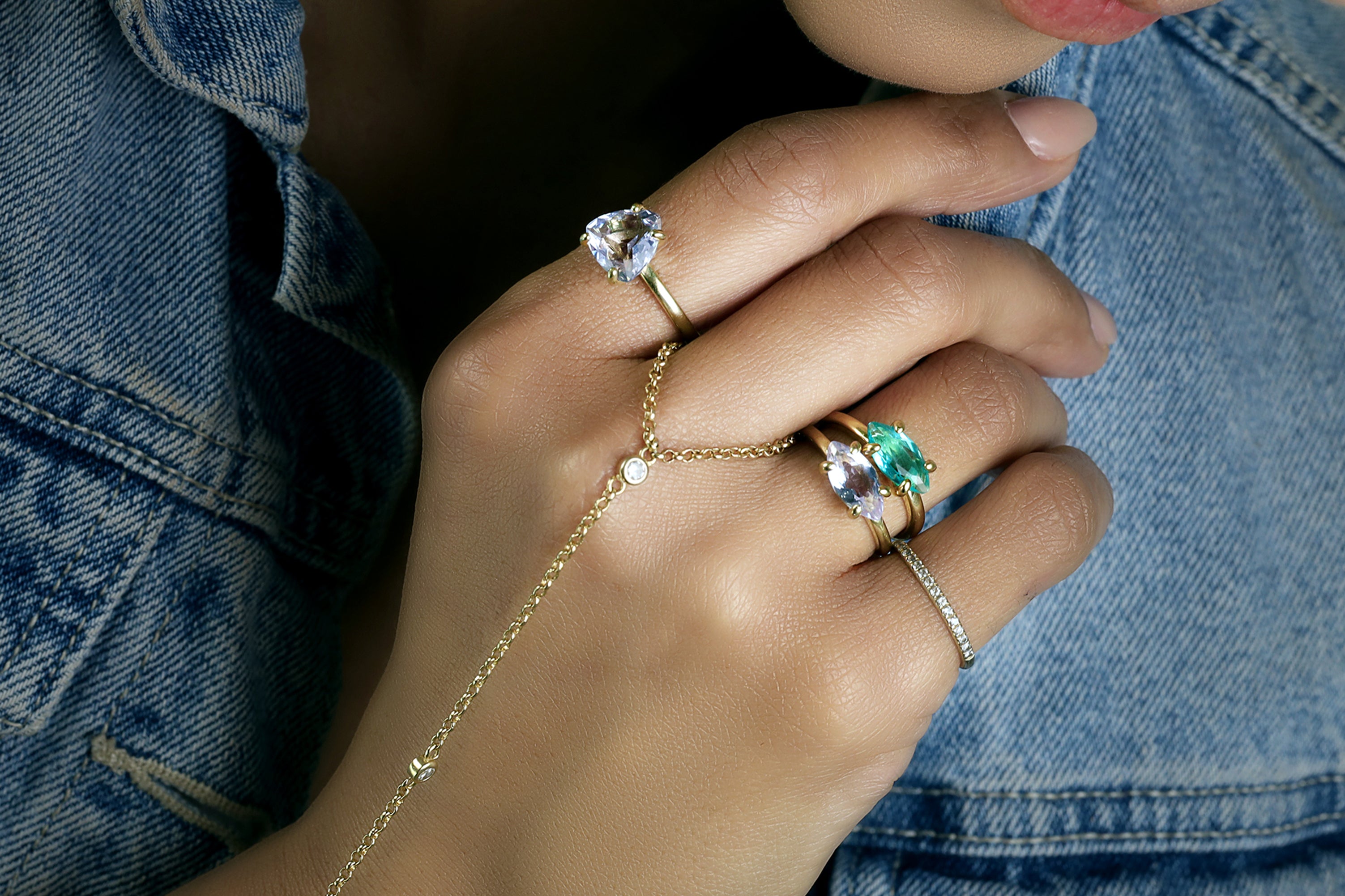 Blue Tourmaline Marquise Cut Ring Rings Anemone Unique