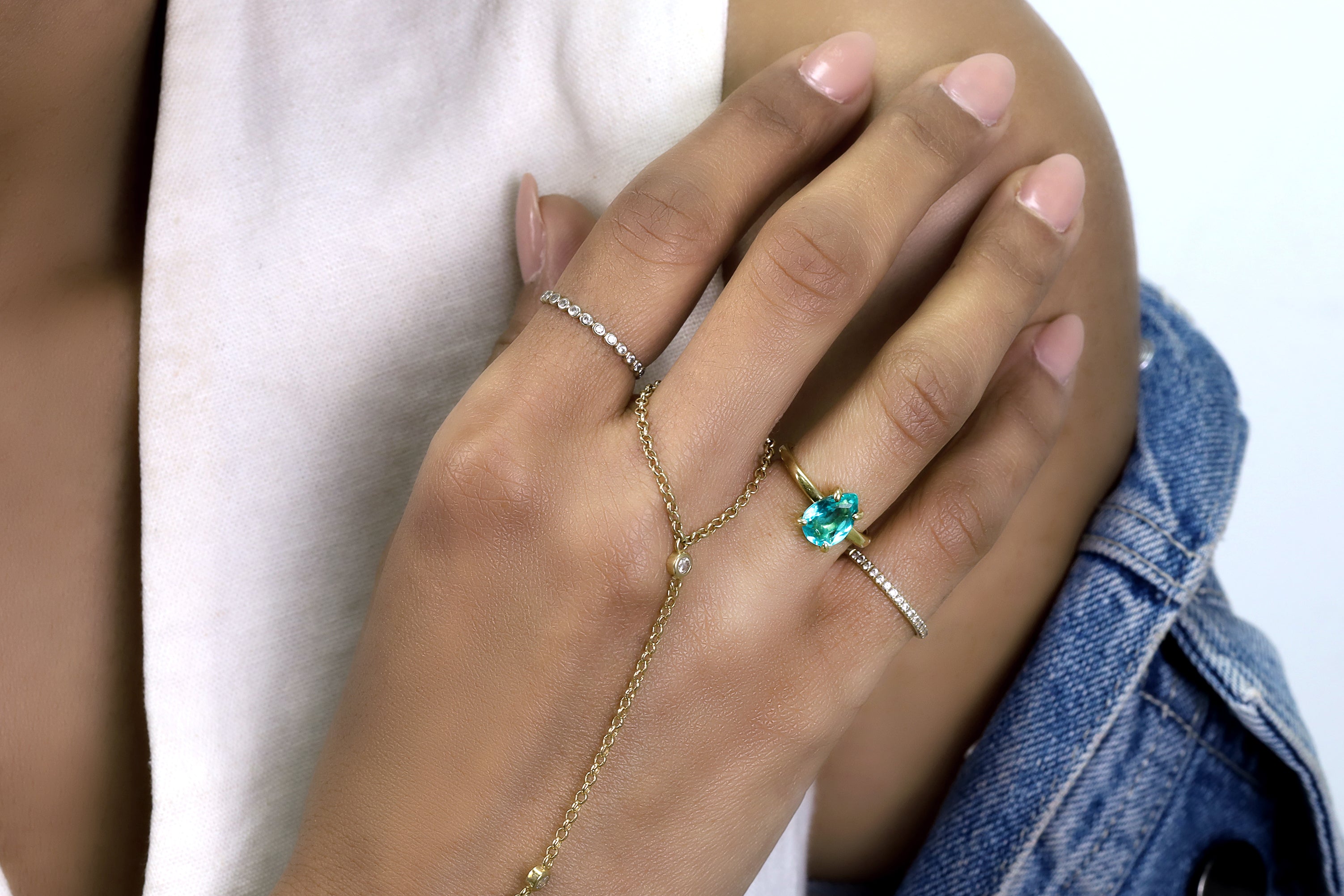 Blue Tourmaline Pear Cut Ring Rings Anemone Unique