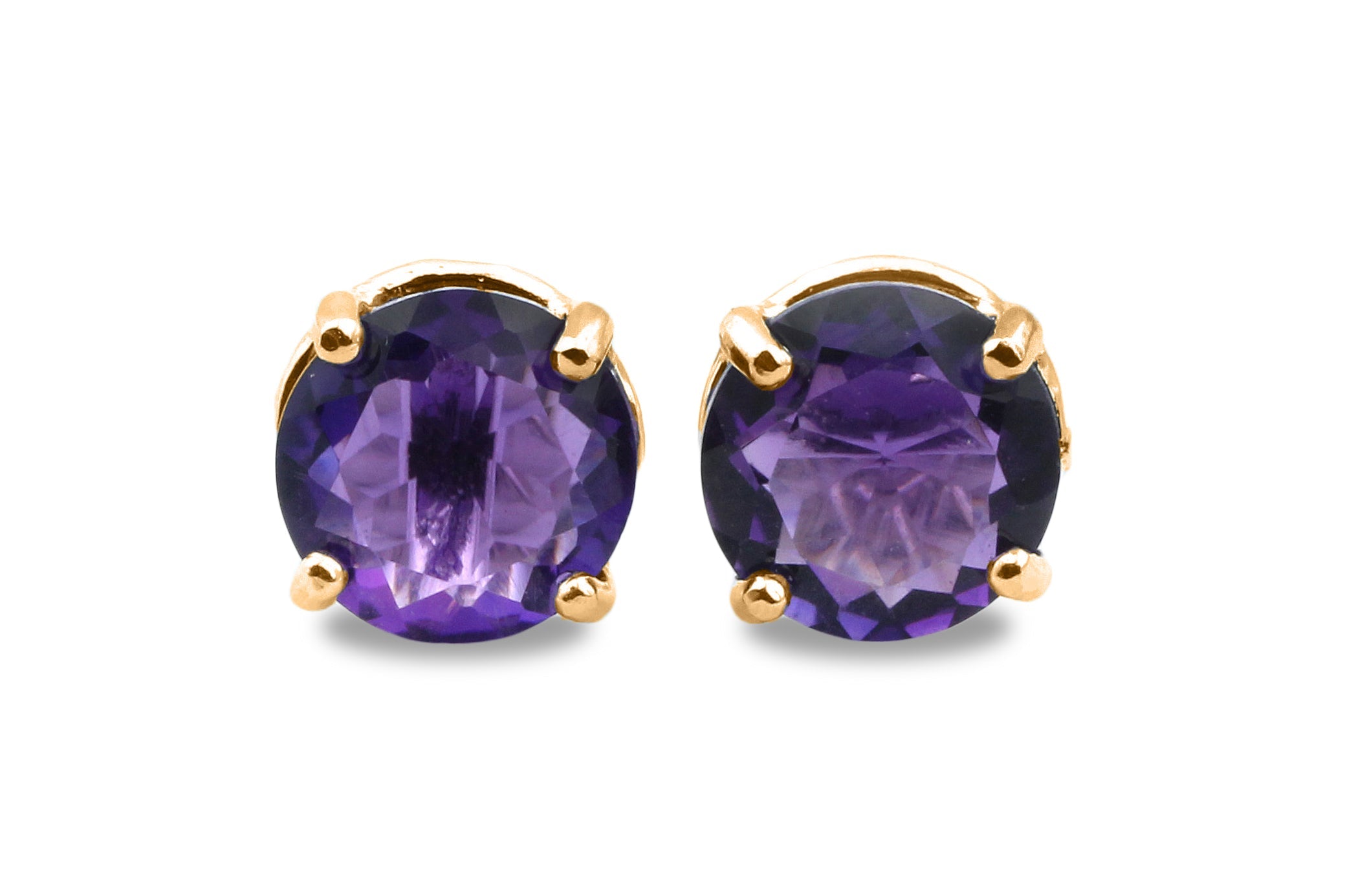 Elegant Amethyst Sterling Silver Stud Earrings Earrings Anemone Unique