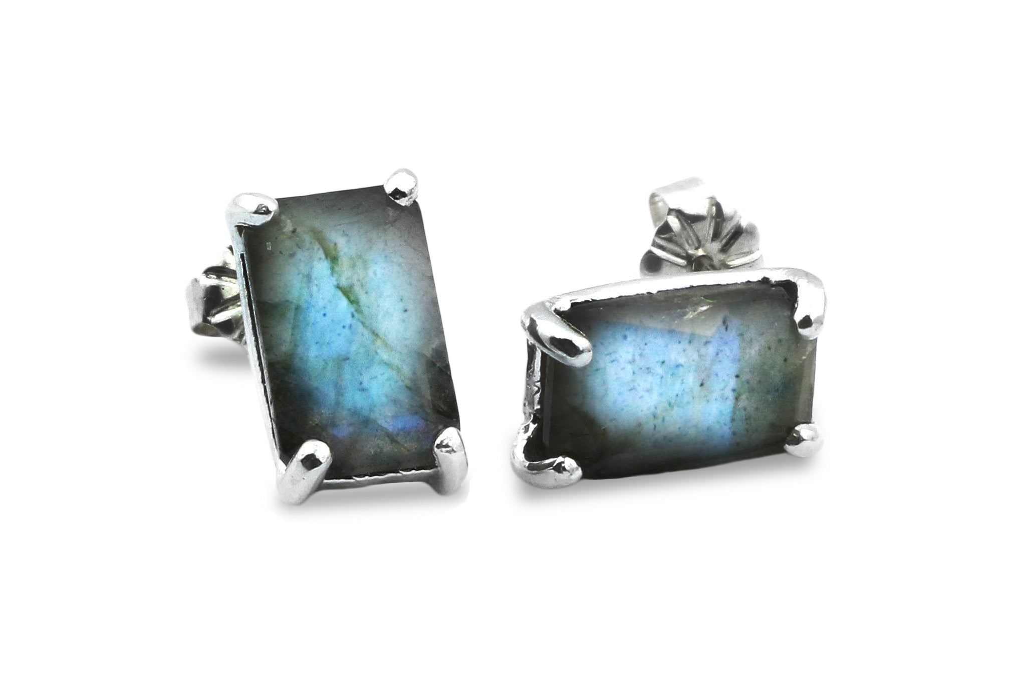 925 Sterling Silver Labradorite Earrings in Studs Earrings Anemone Unique