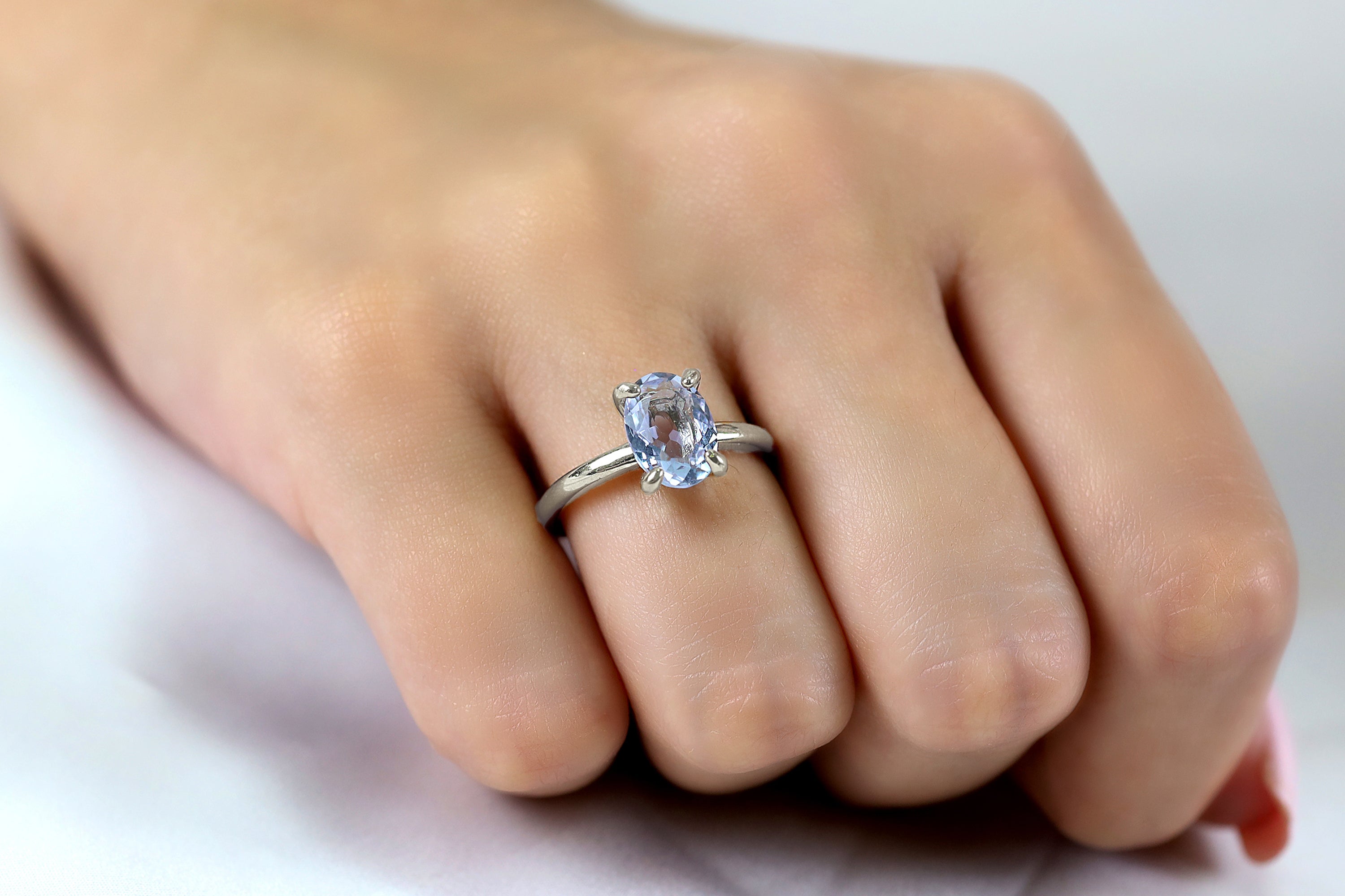 Solitaire Tanzanite Gold Oval Gemstone Ring Rings Anemone Unique