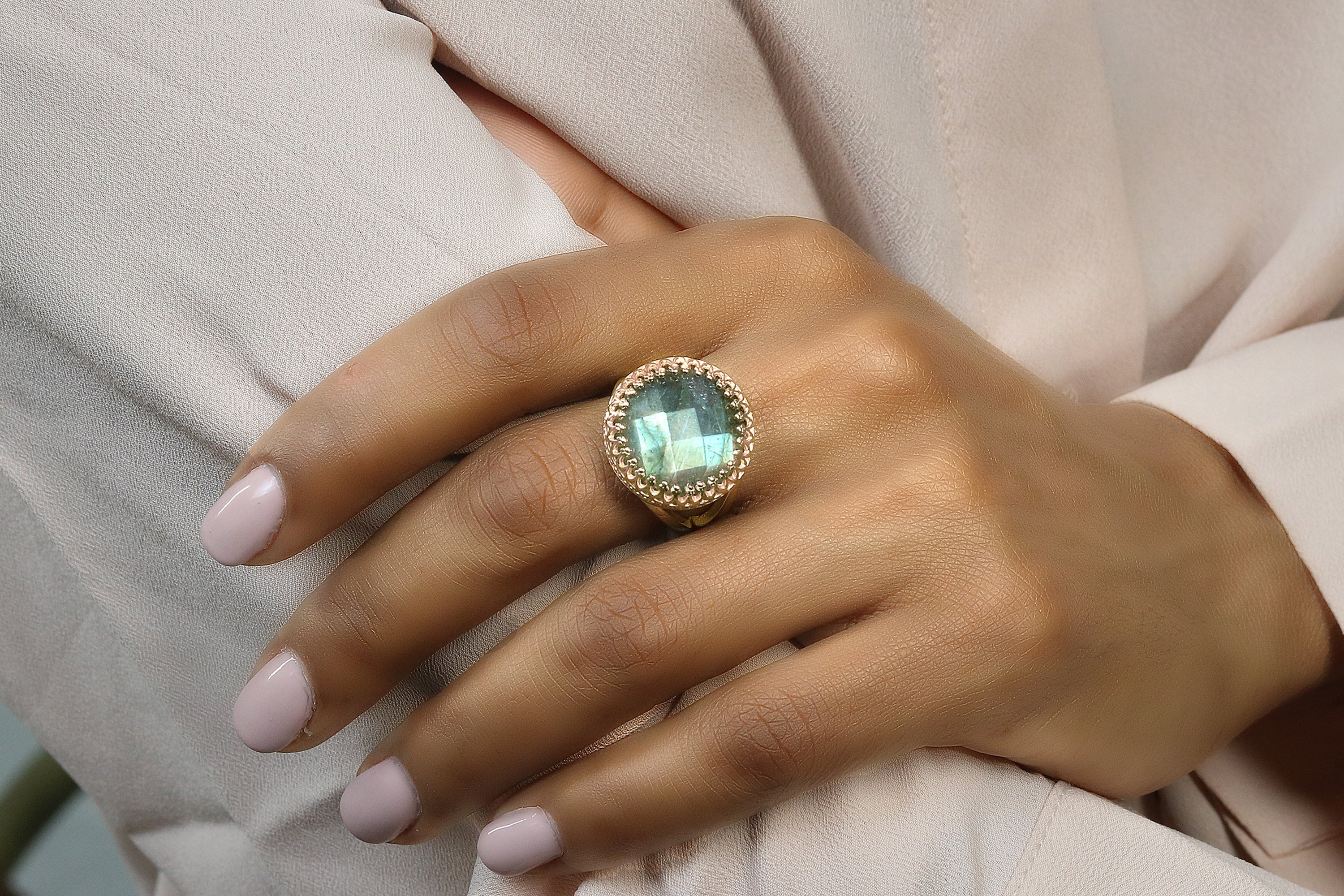 Captivating Sterling Silver Labradorite Ring Rings Anemone Jewelry