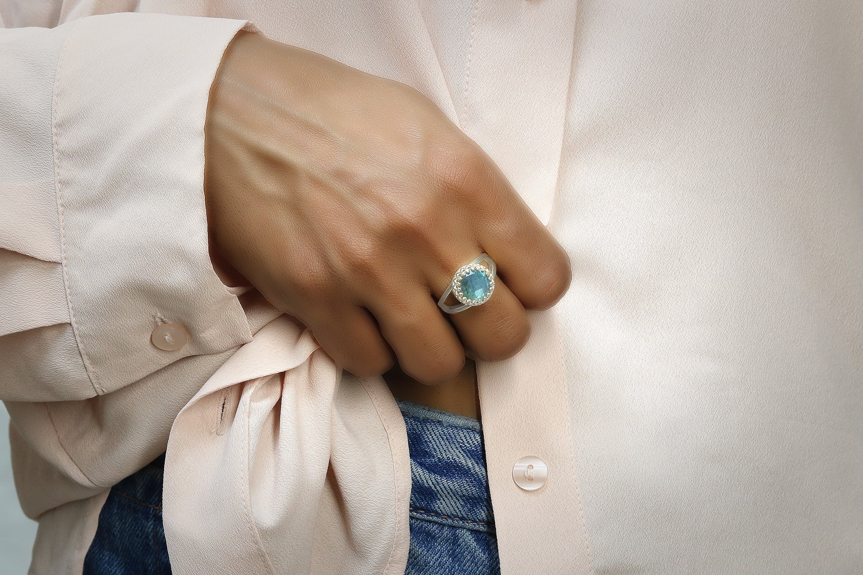 Stunning Labradorite Ring in 14k Gold Filled Rings Anemone Jewelry