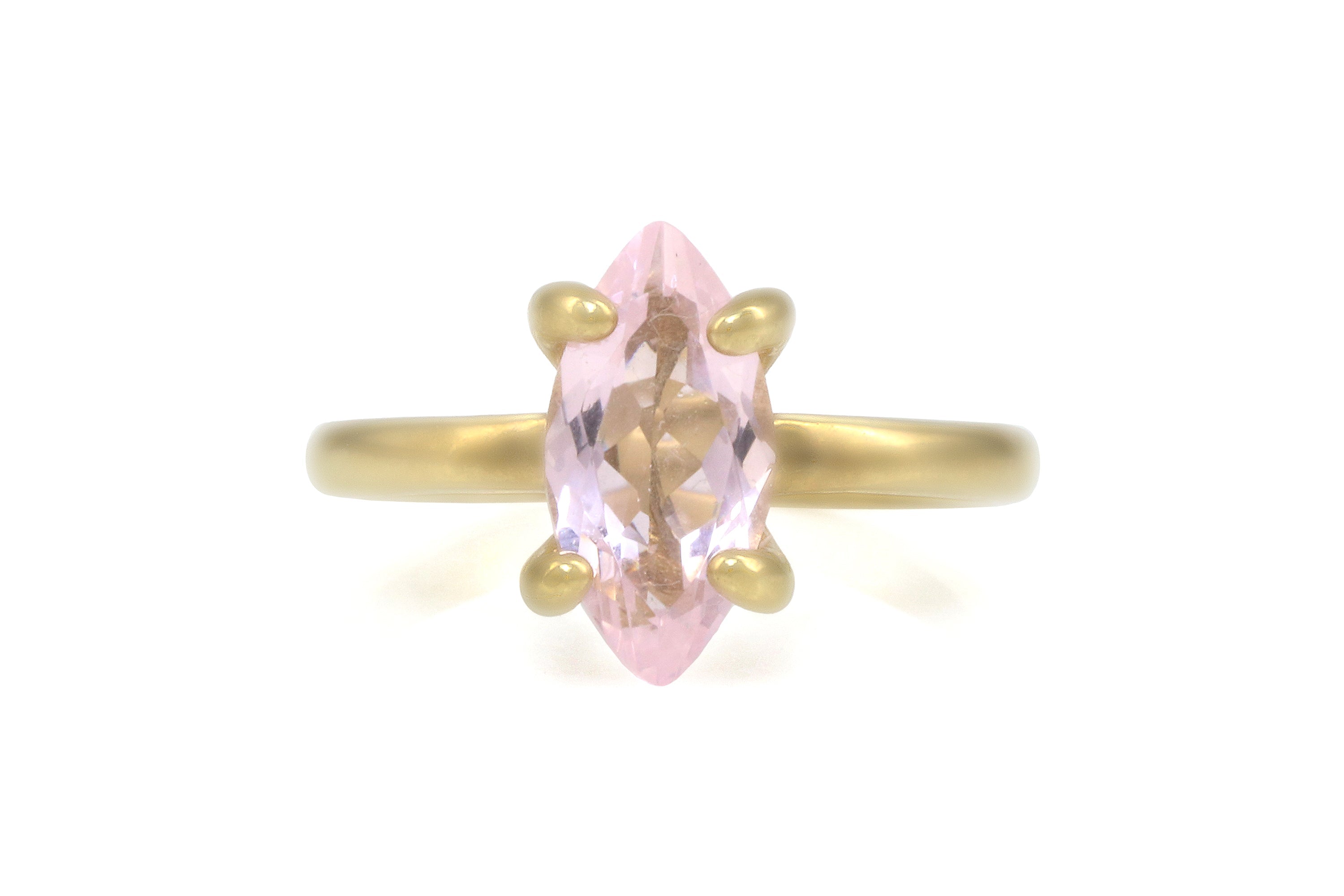 Solitaire Rose Quartz Gold Ring Rings Anemone Unique