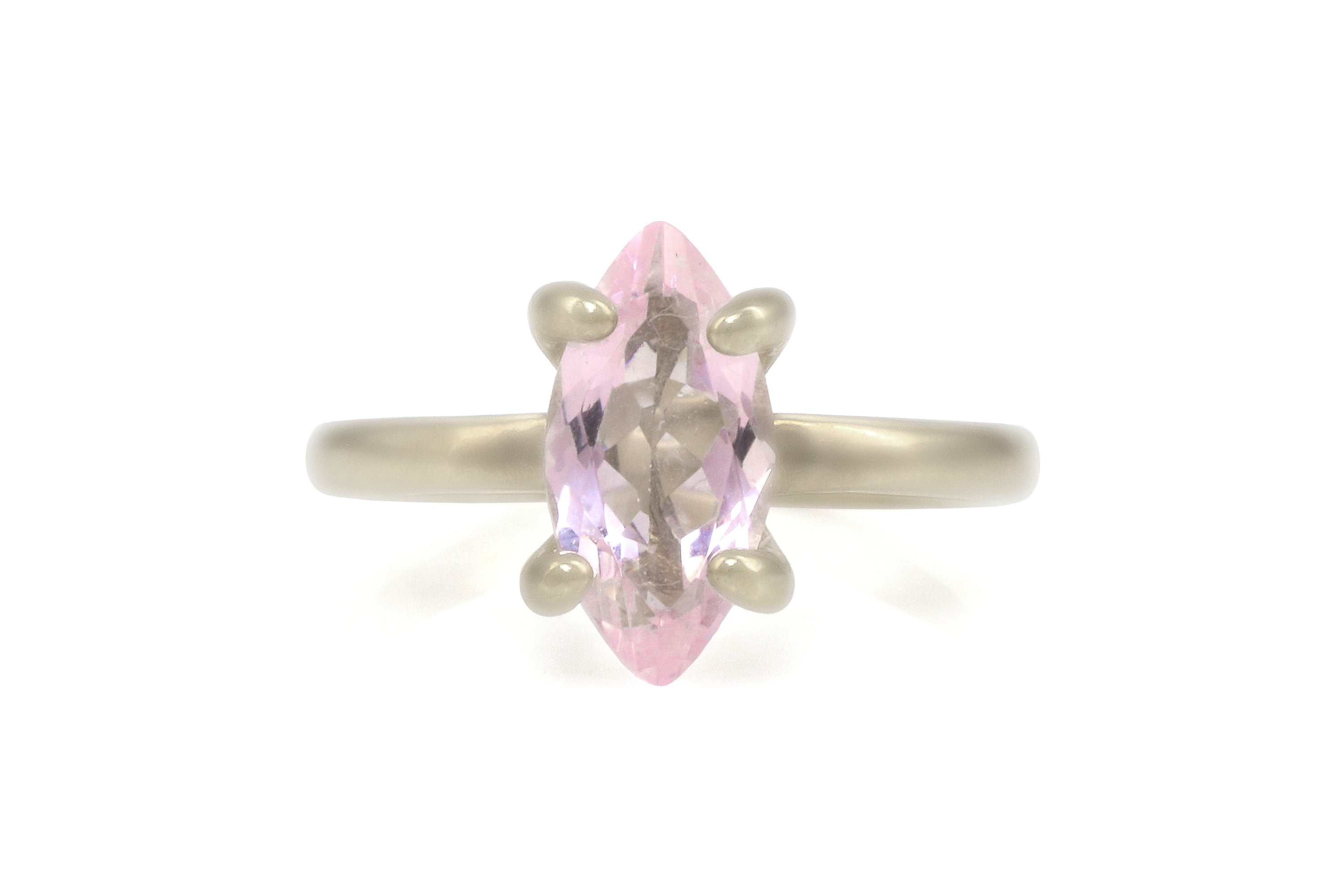 Solitaire Rose Quartz Gold Ring Rings Anemone Unique
