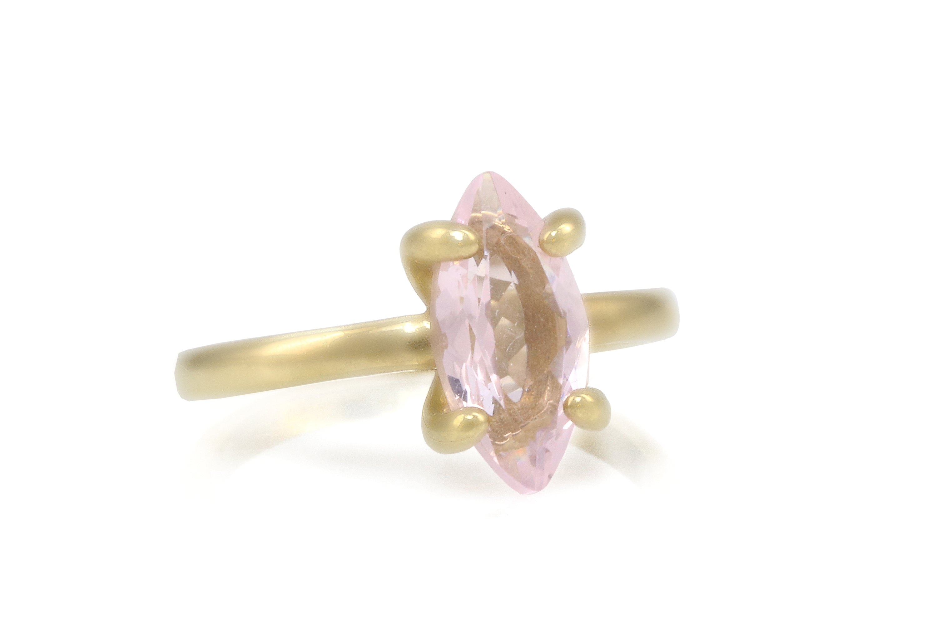 Solitaire Rose Quartz Gold Ring Rings Anemone Unique