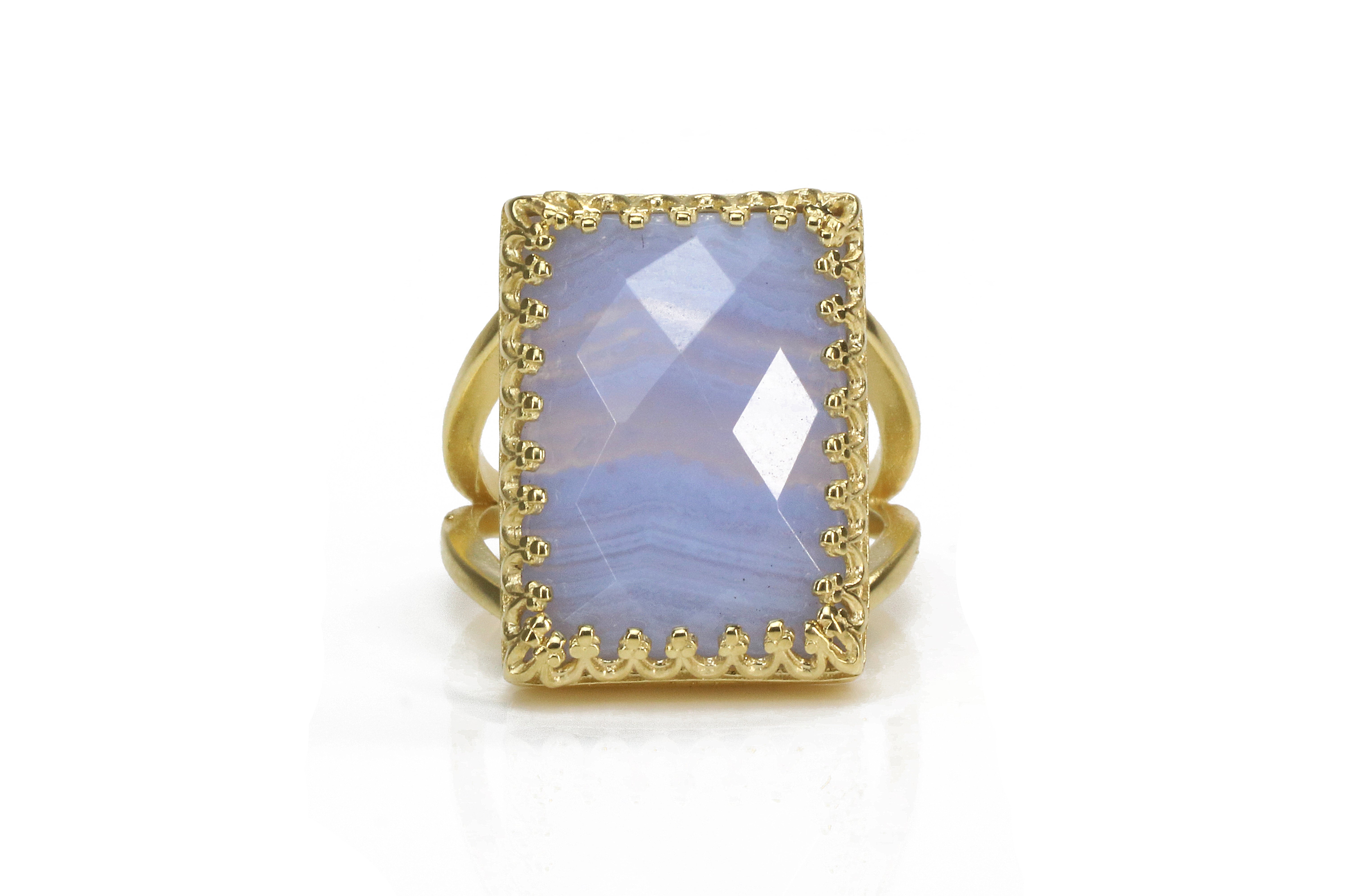 Lace Agate in 14k Gold-filled Ring Band Rings Anemone Jewelry