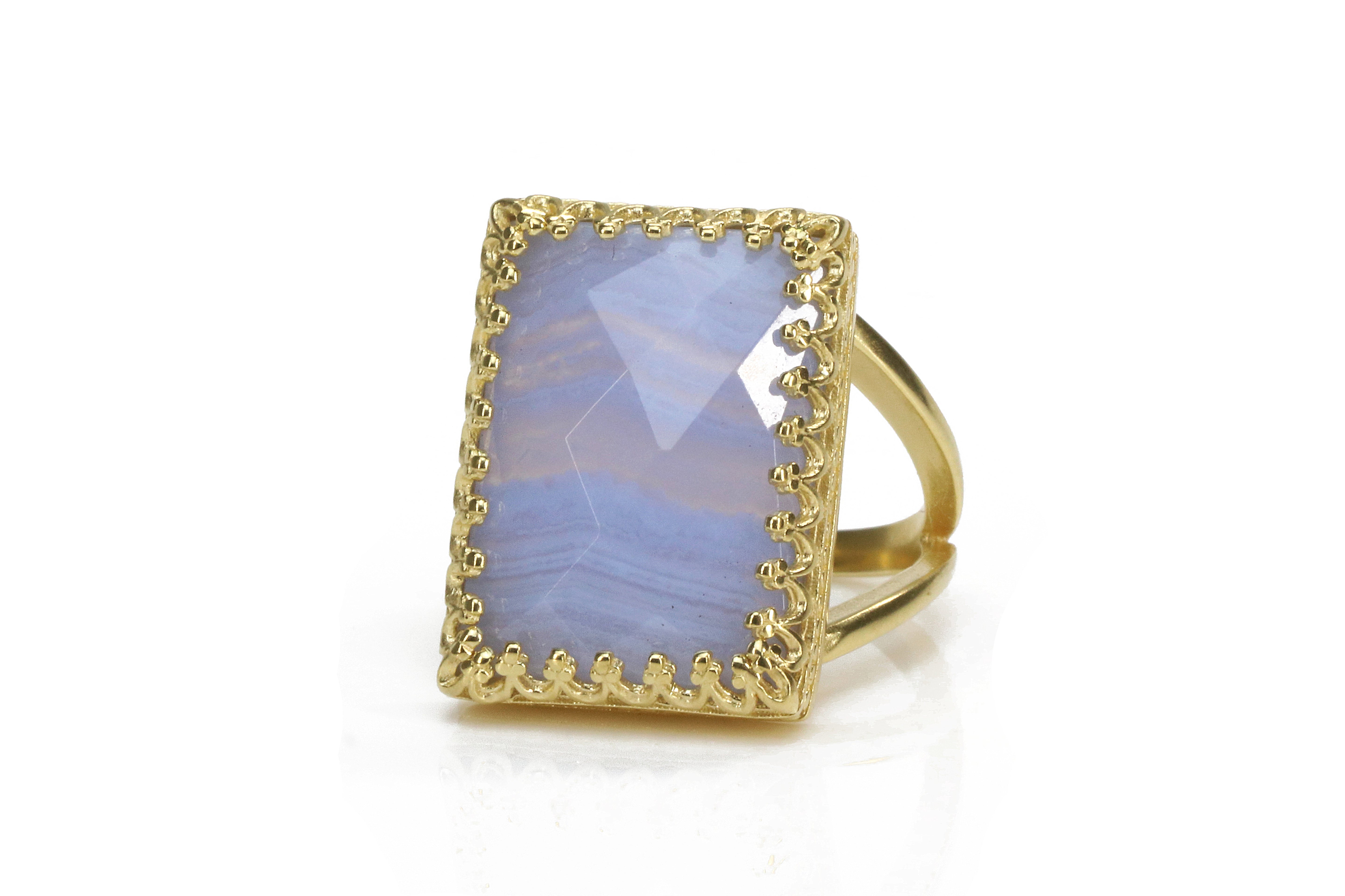 Lace Agate in 14k Gold-filled Ring Band Rings Anemone Jewelry
