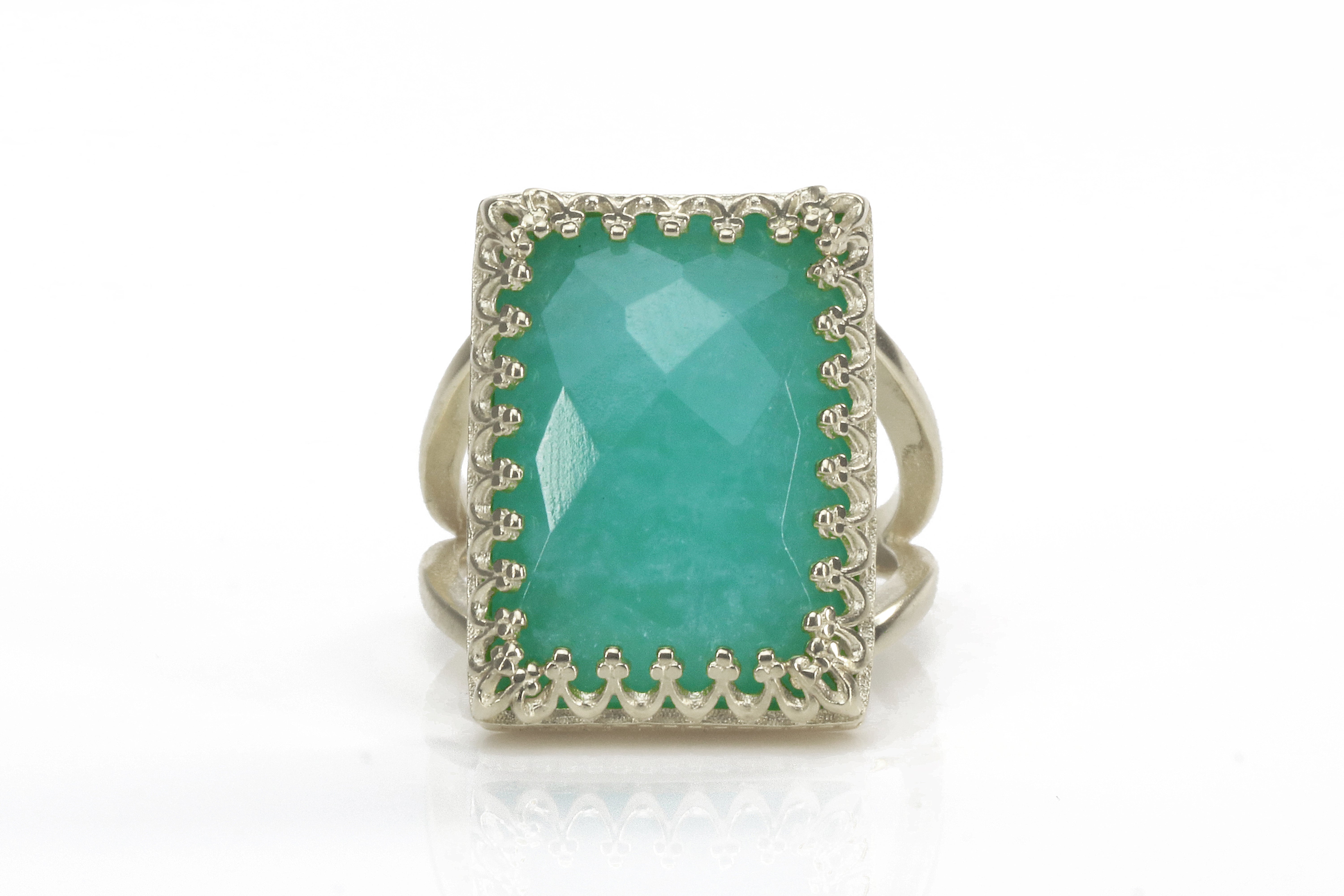 Amazonite Ring in 925 Sterling Silver Rings Anemone Jewelry