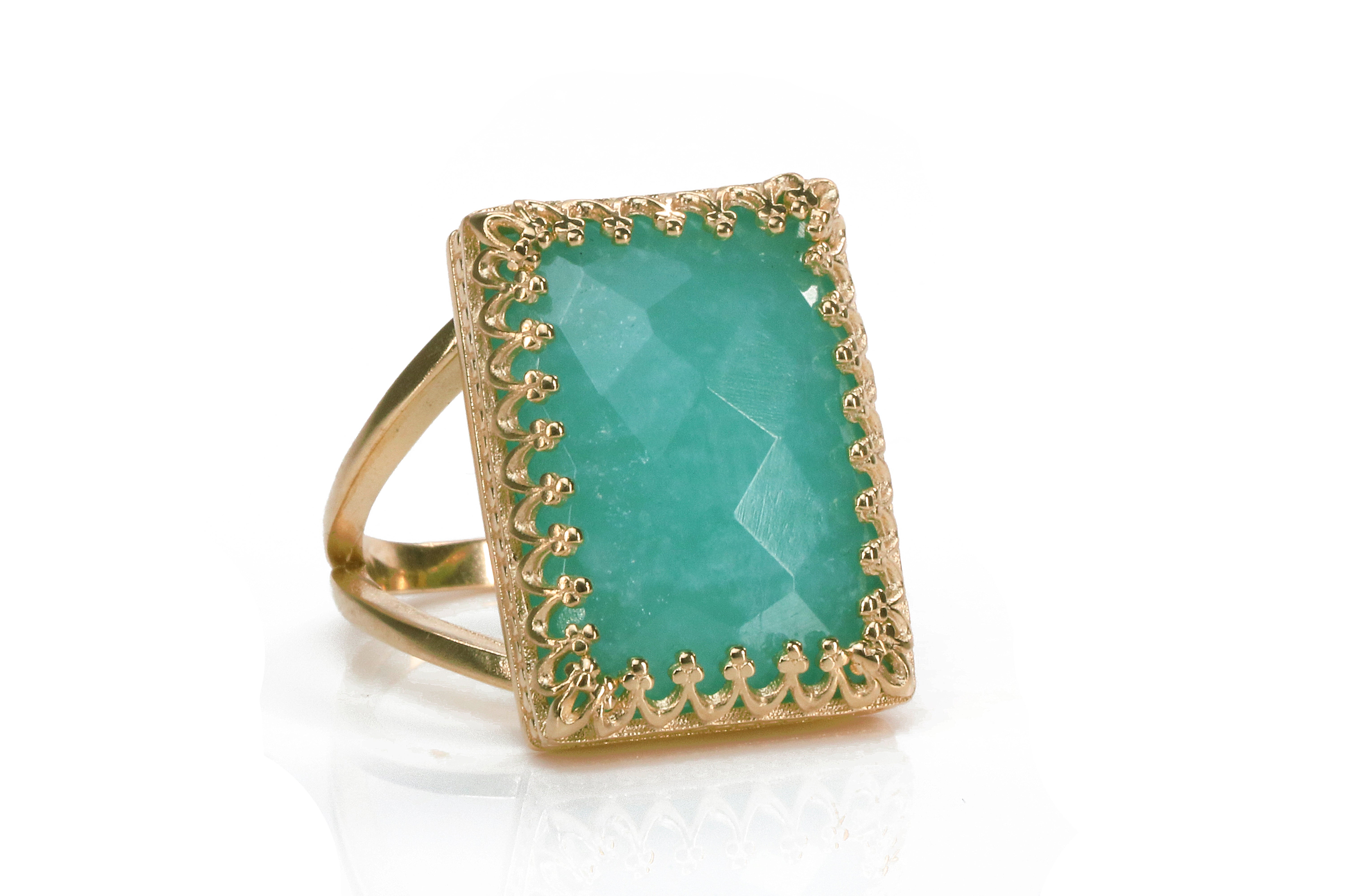 Amazonite Ring in 925 Sterling Silver Rings Anemone Jewelry
