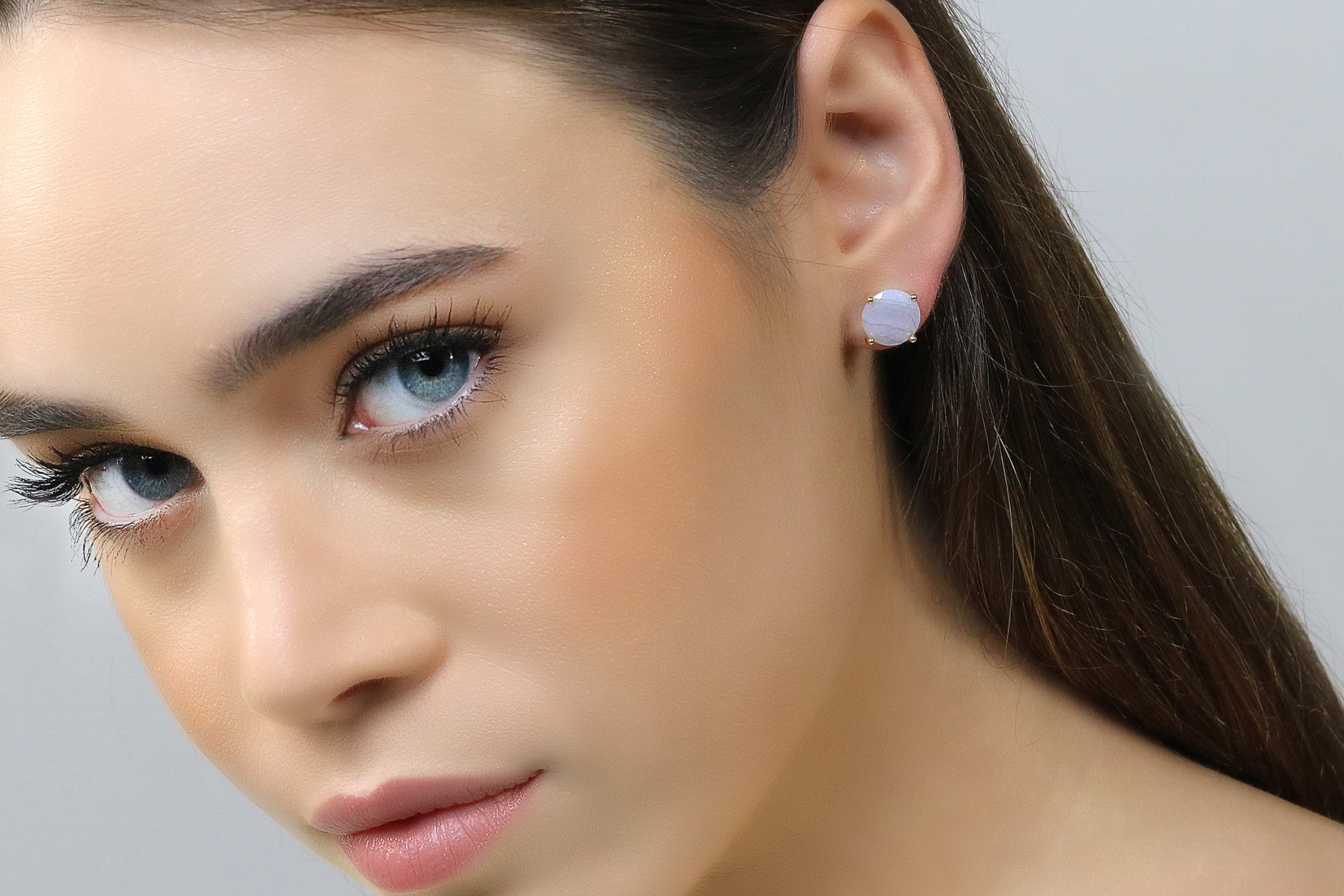 Magnificent 10mm Agate Gold Earrings Earrings Anemone Unique