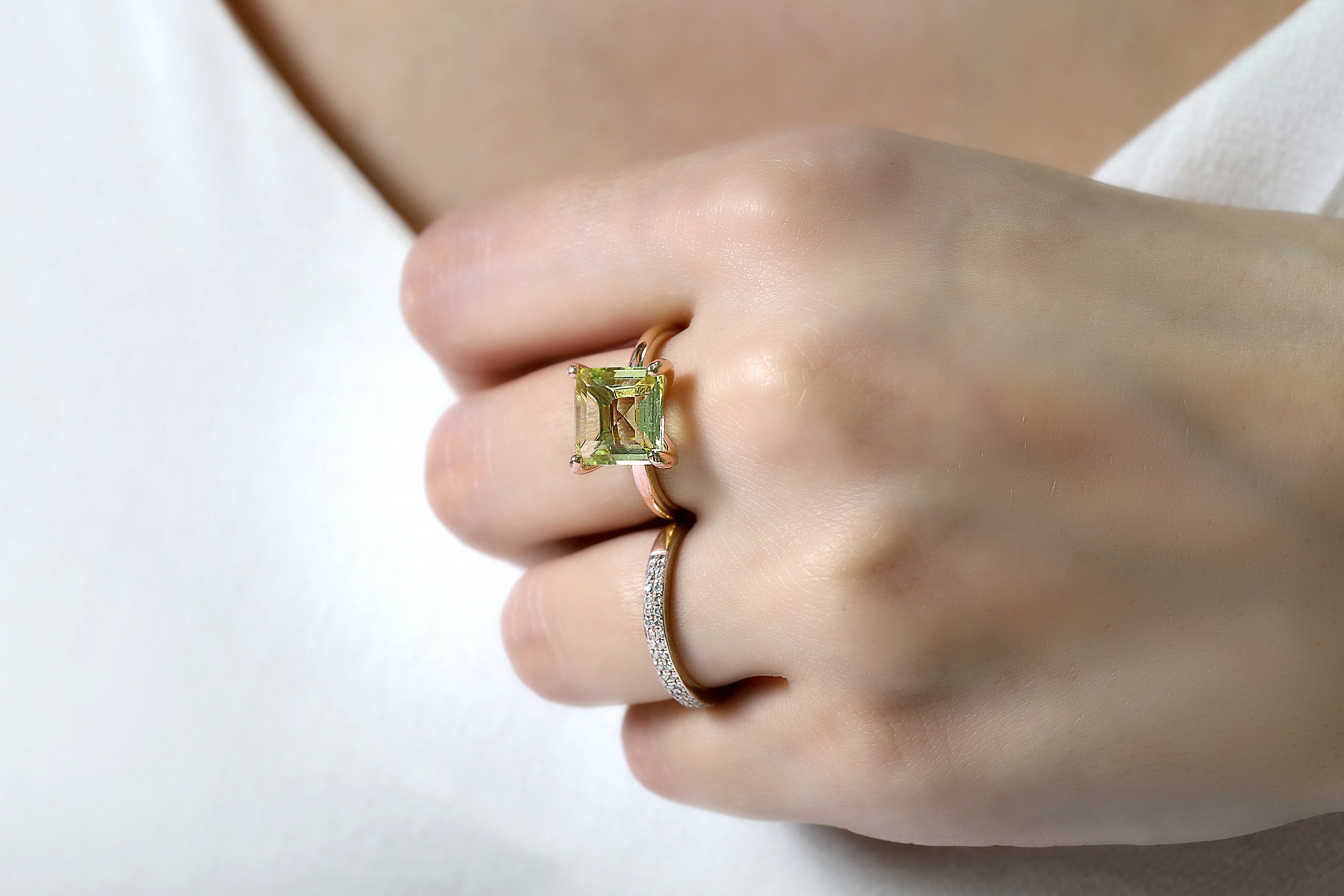 Lemon Quartz Ring in 14k Gold-filled Setting Rings Anemone Unique