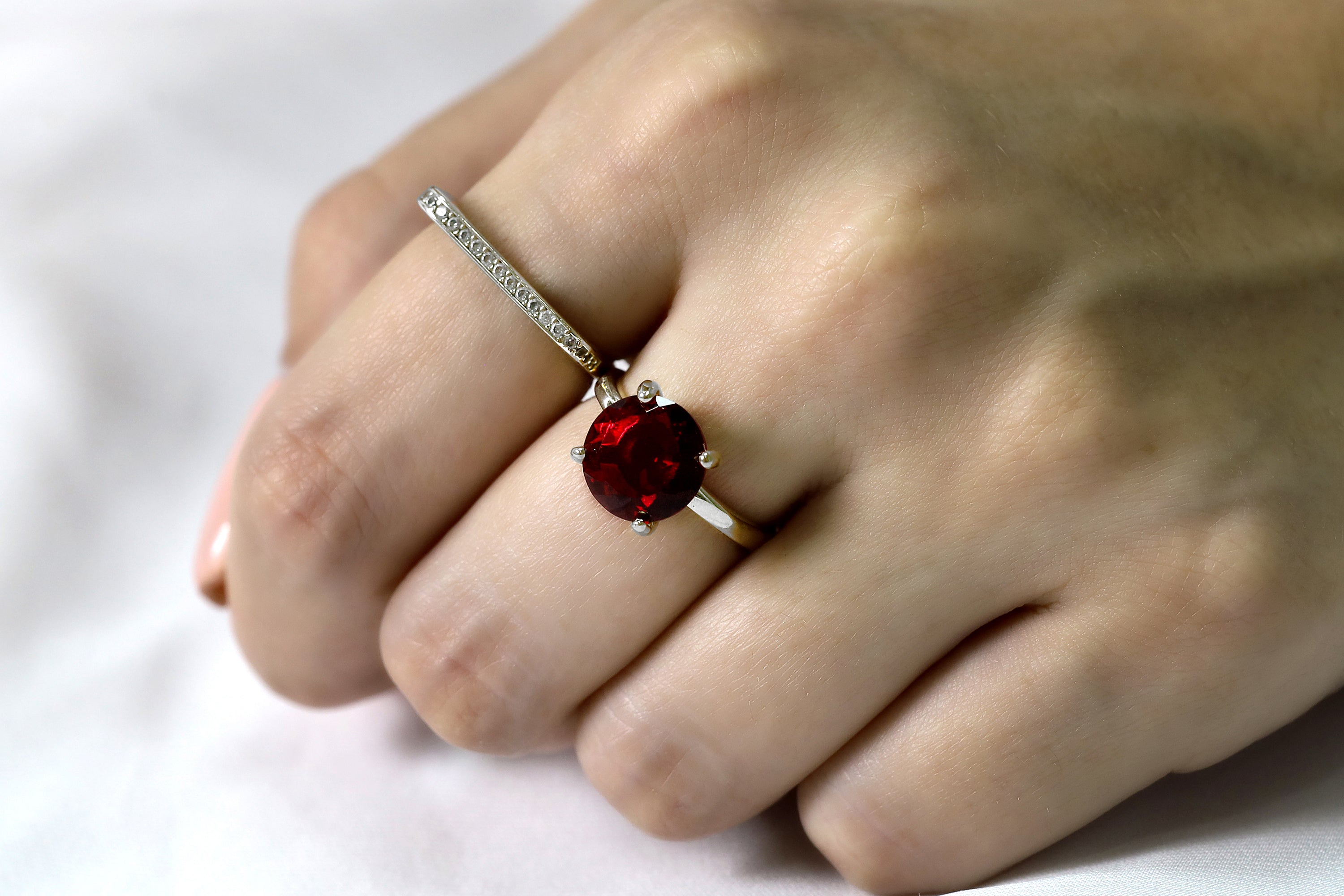 Elegant Gold Filled Garnet Ring Rings Anemone Unique
