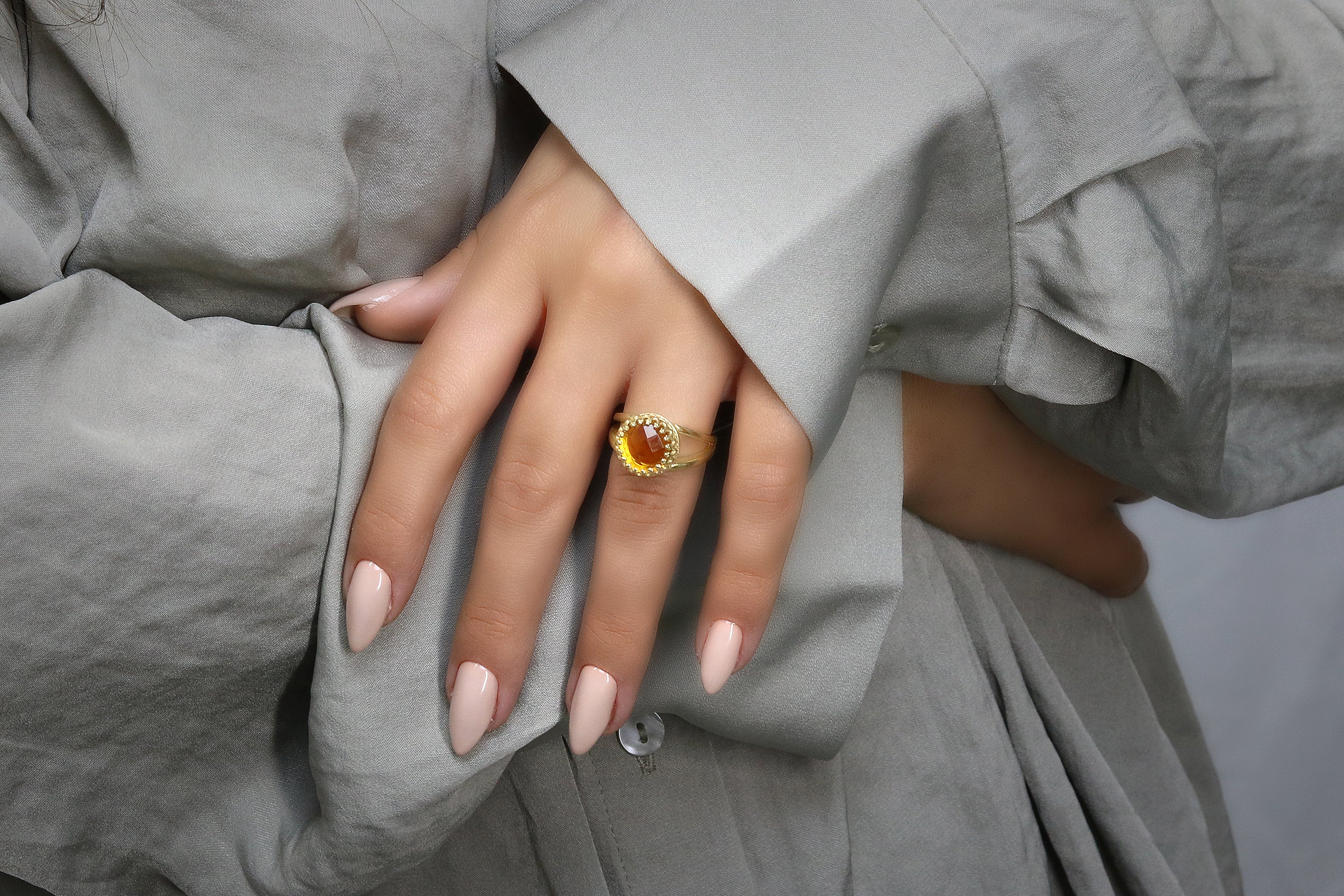 Citrine Gemstone in 925 Sterling Silver Ring Rings Anemone Jewelry