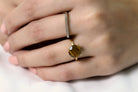 Round Tiger Eye Ring in 14k Gold Rings Anemone Unique