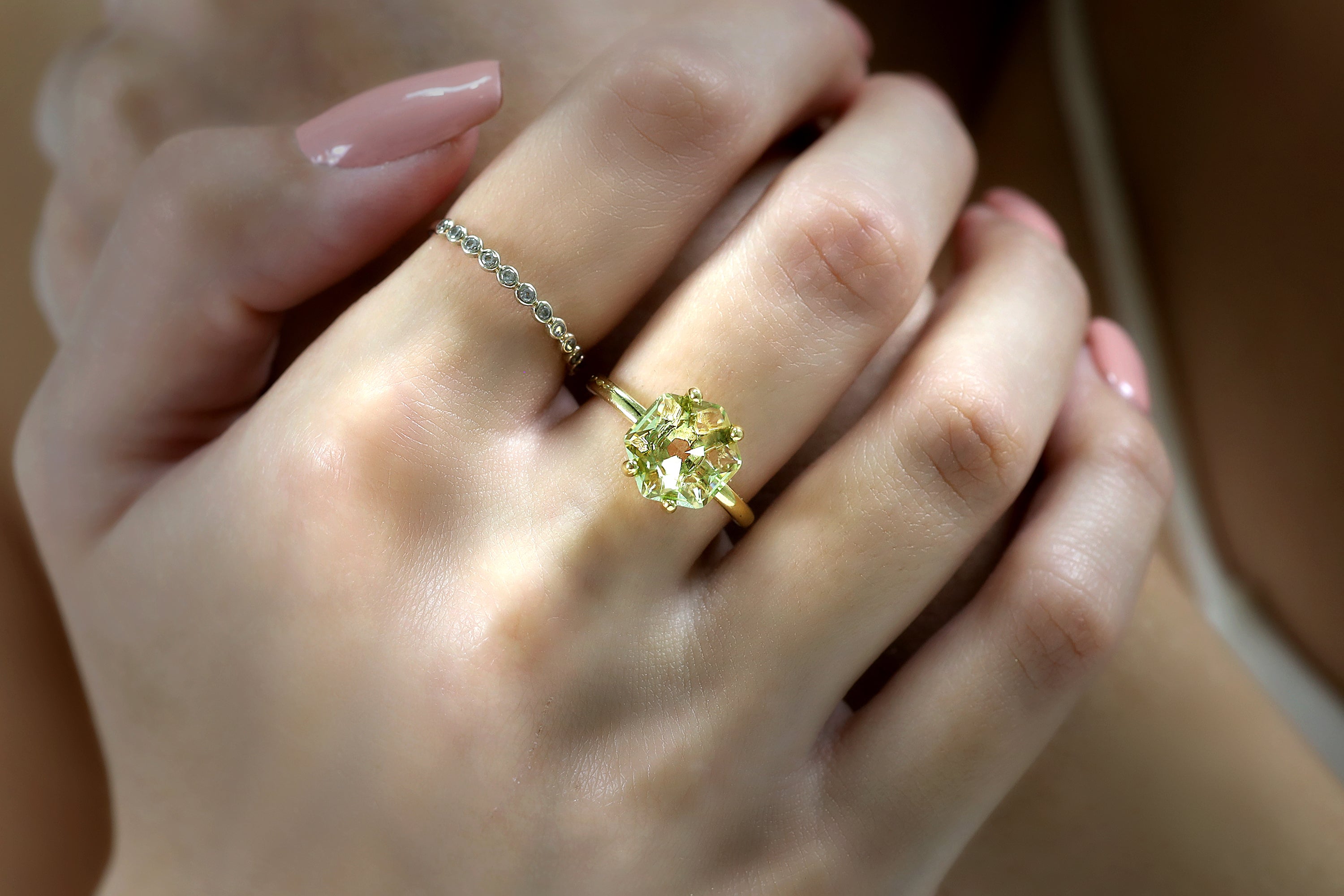 Bright Lemon Quartz Gold Ring Rings Anemone Unique