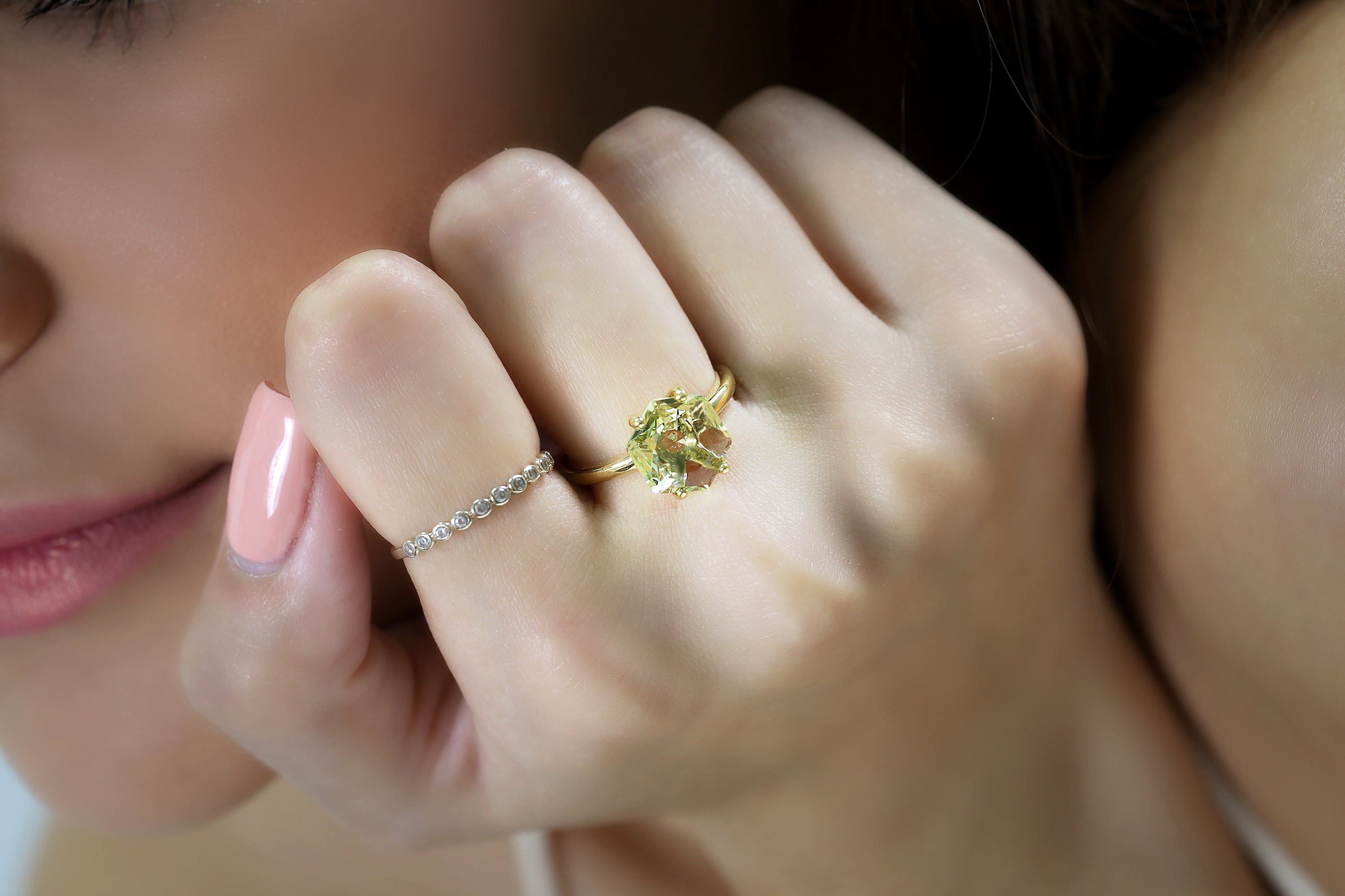 Bright Lemon Quartz Gold Ring Rings Anemone Unique