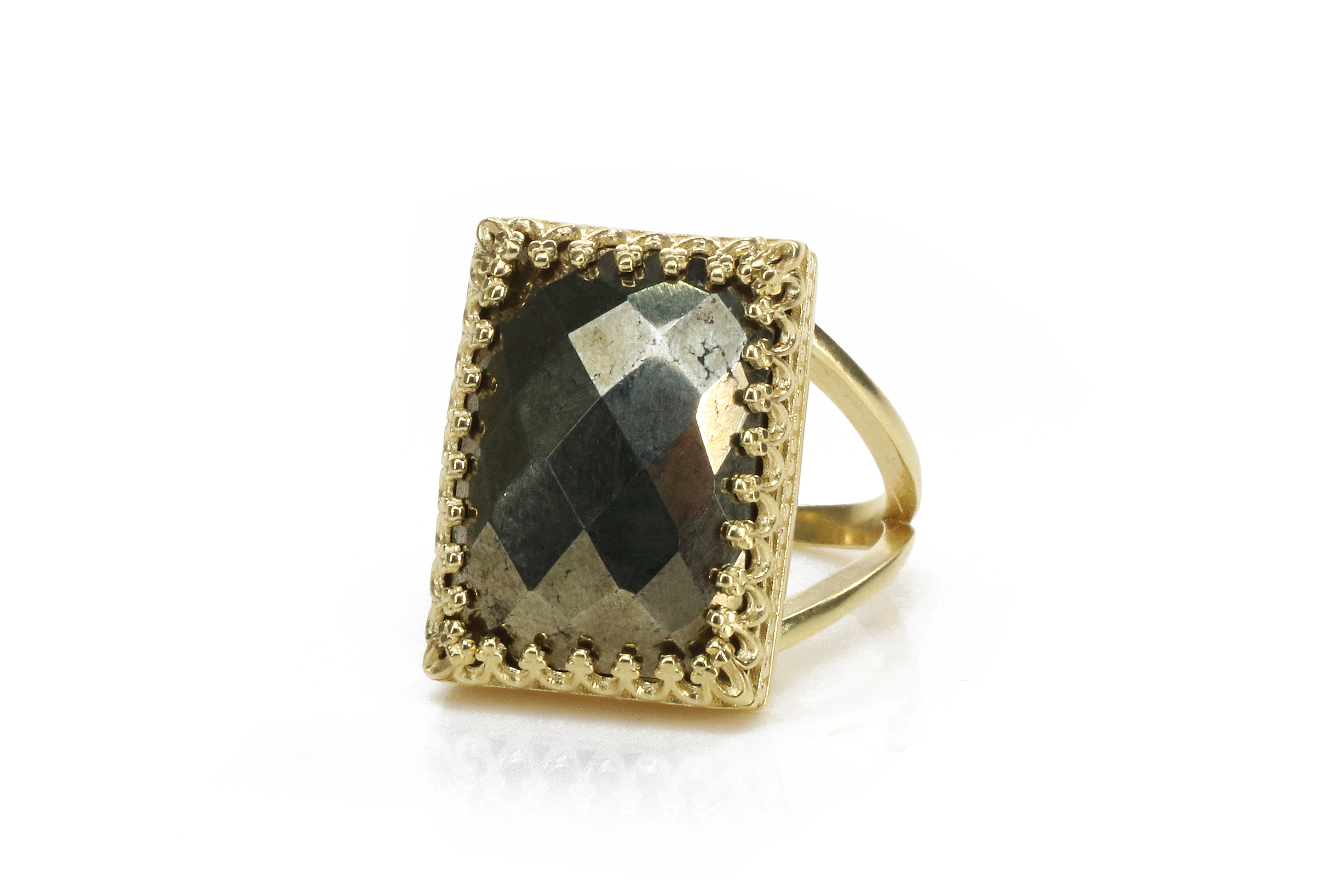 Fabulous Pyrite Ring in 925 Sterling Silver Rings Anemone Jewelry