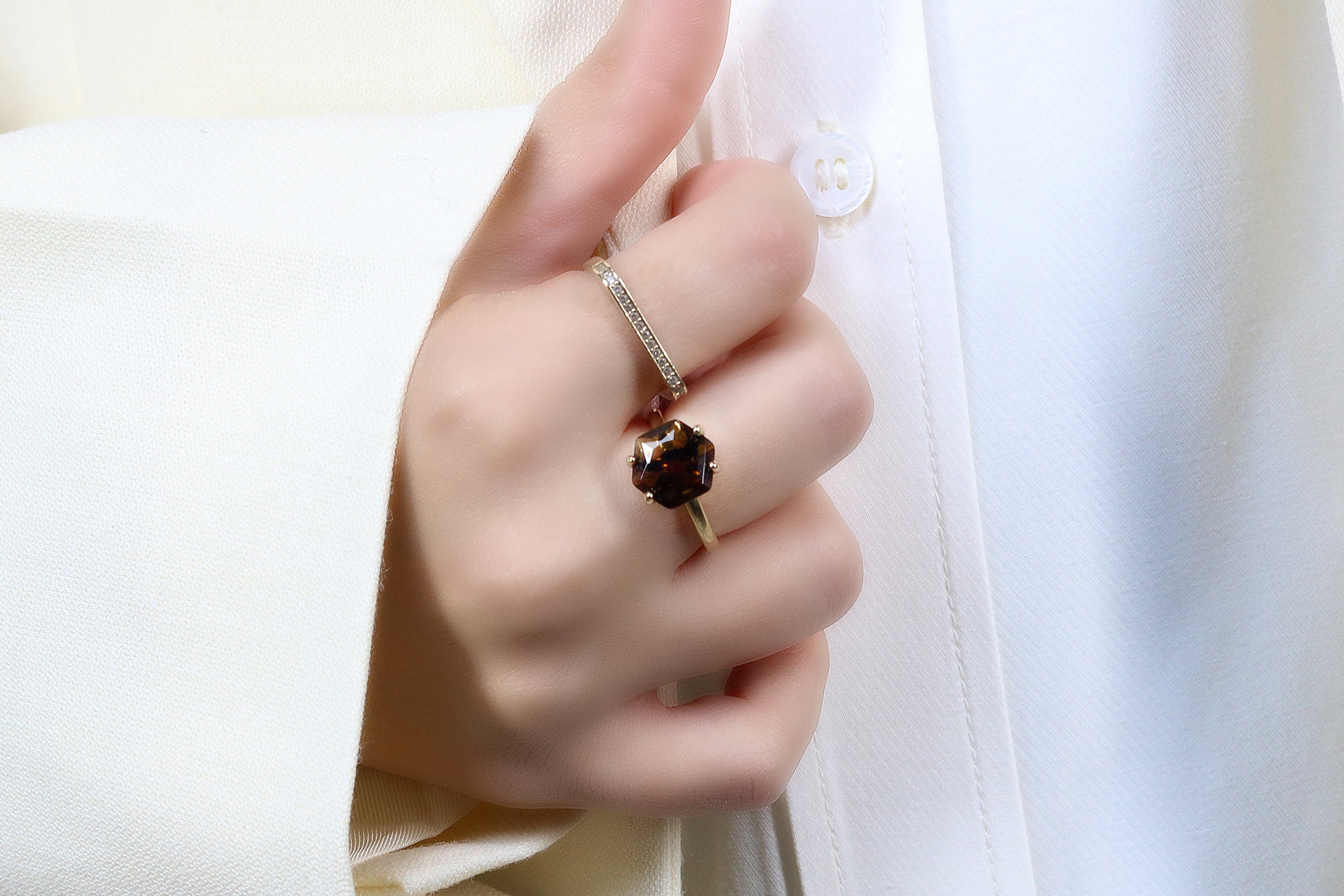 Handcrafted Smoky Quartz Gold Ring Rings Anemone Unique