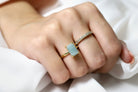 Lovely Aquamarine Cocktail Gold Ring Rings Anemone Unique