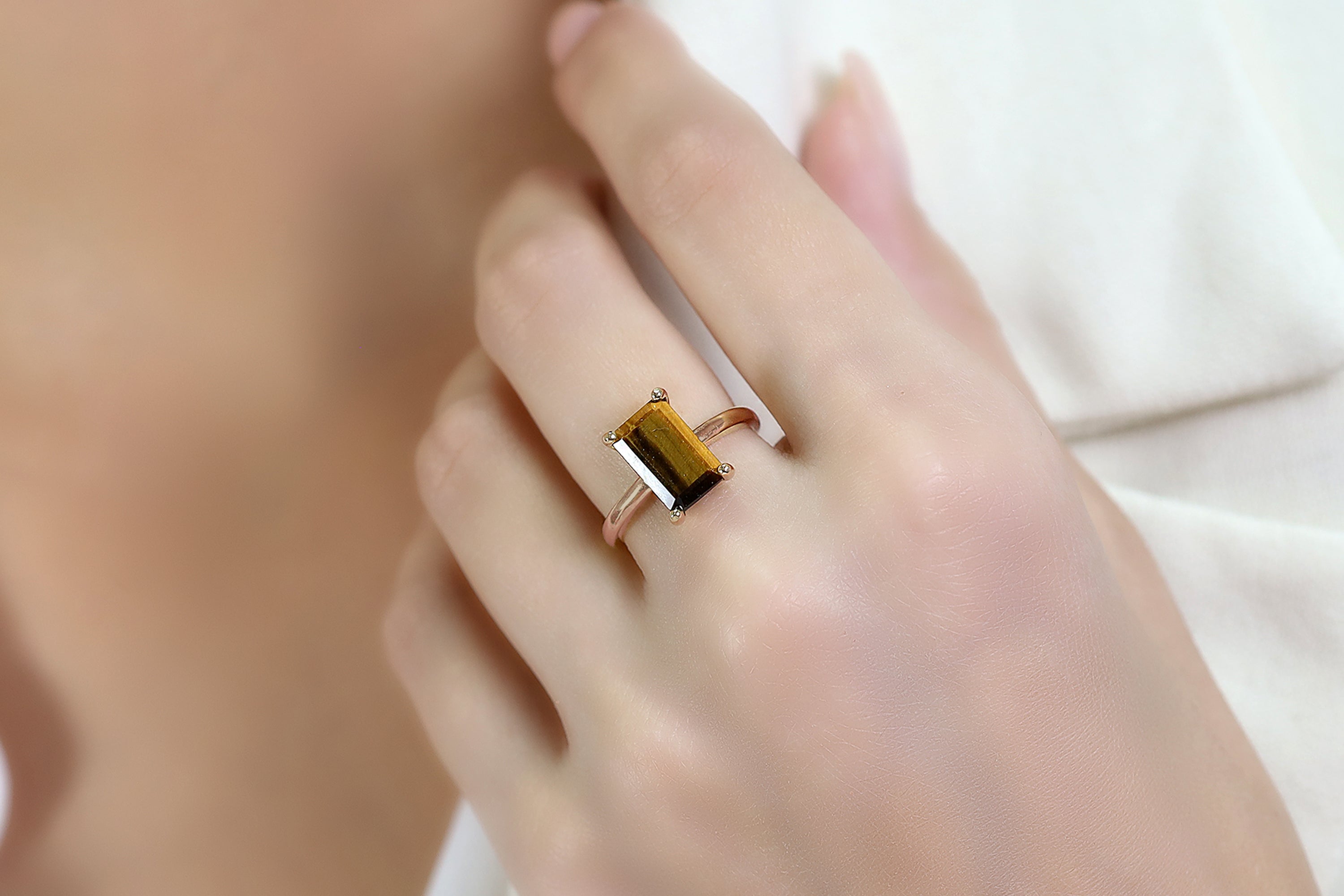 Artisan Tiger Eye Silver Ring Rings Anemone Unique