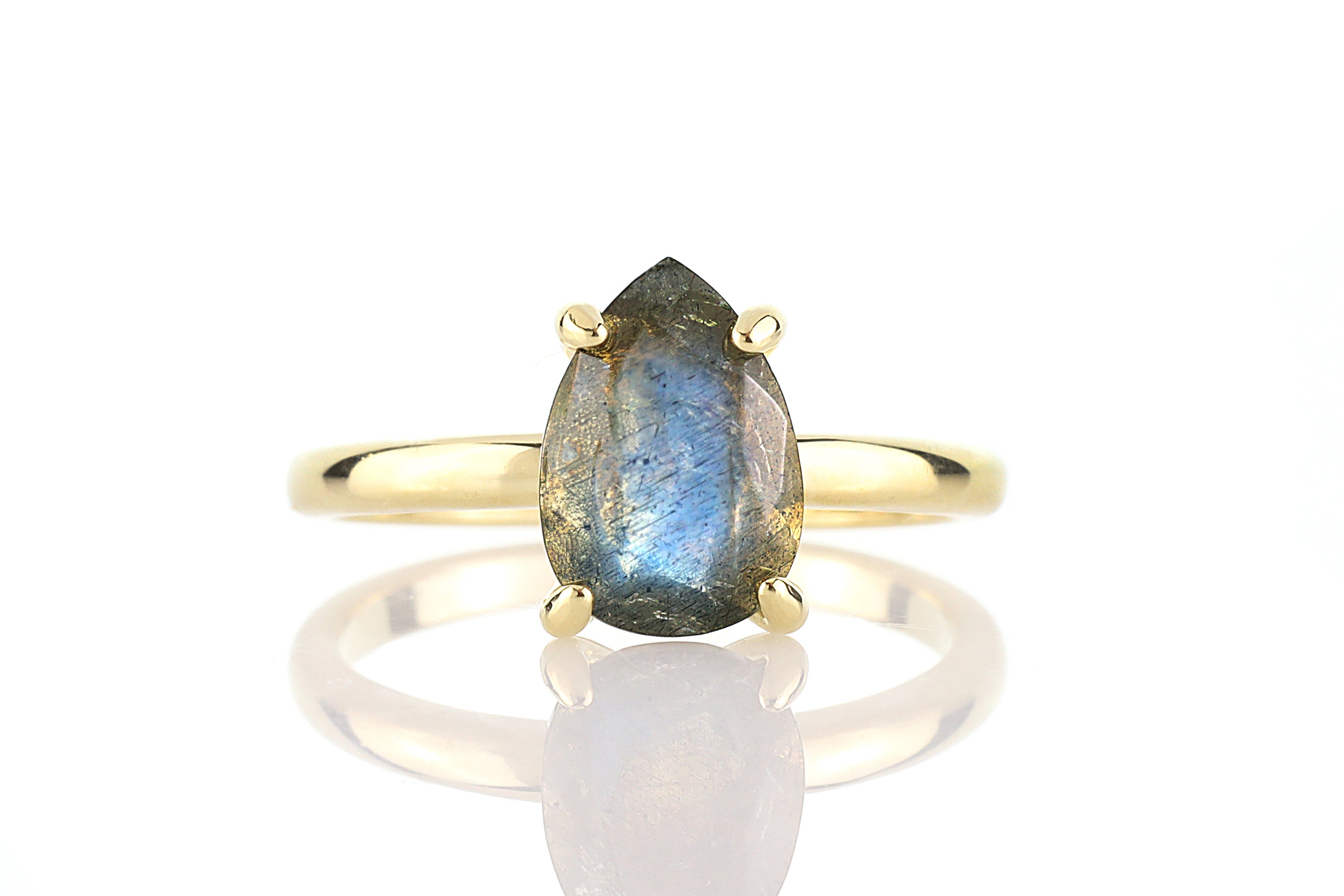 Pear Labradorite Ring in Sterling Silver Rings Anemone Unique