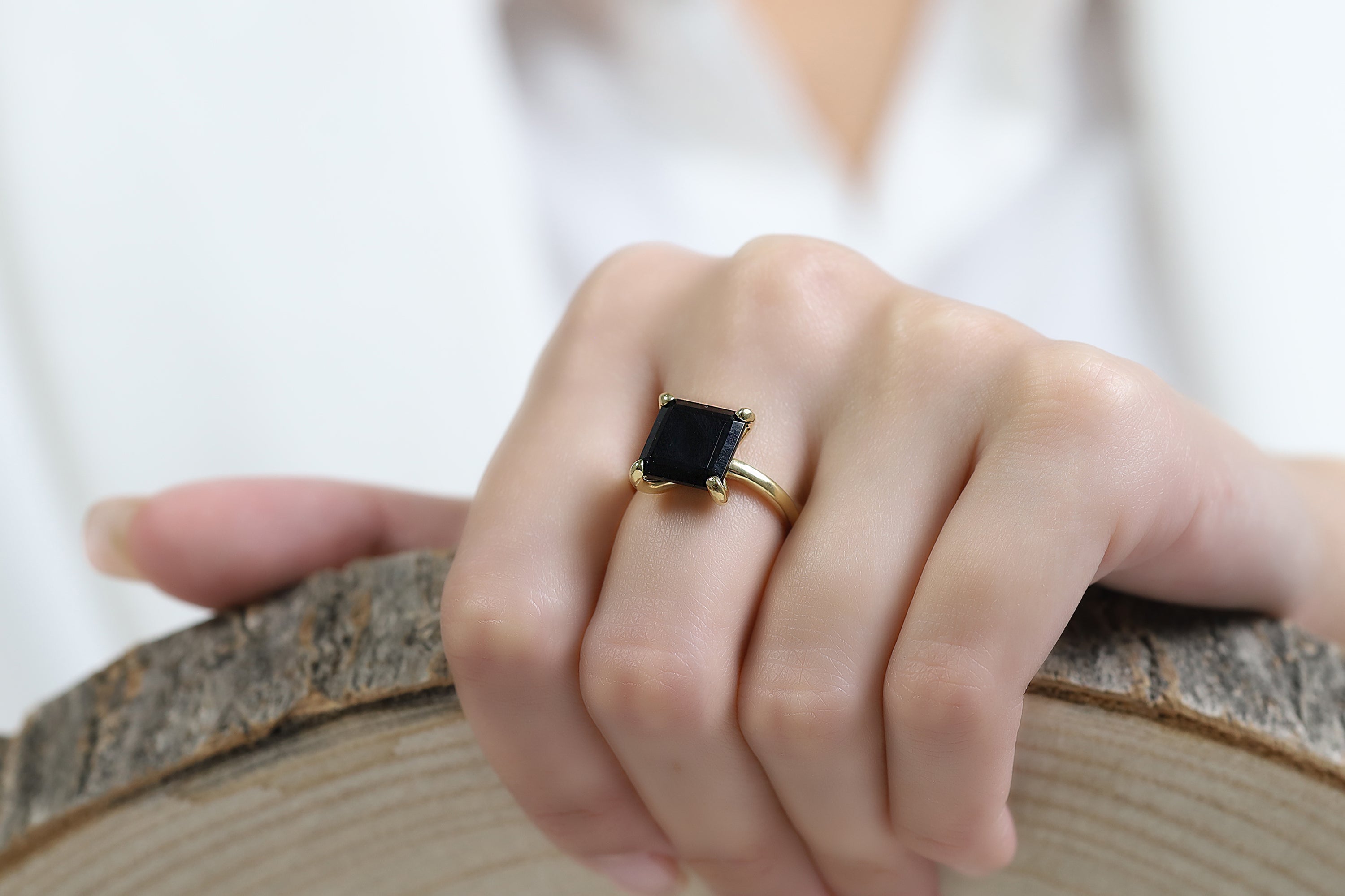 925 Sterling Silver Black Onyx Ring Rings Anemone Unique