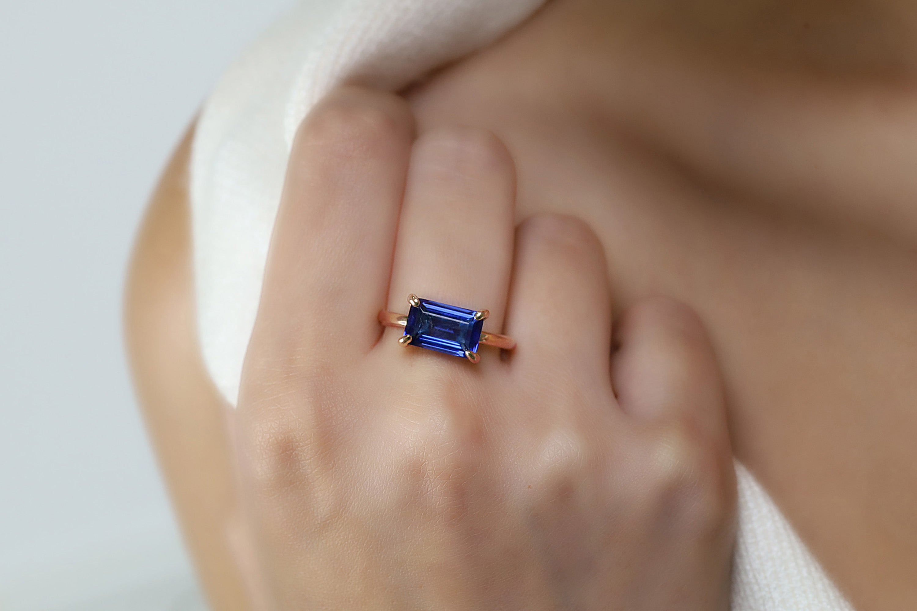 Blue Sapphire Ring in Gold Filled Rings Anemone Unique