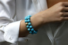 Turquoise Beaded Gold Bracelet with Brushed Gold Bead Bracelets Anemone Jewelry