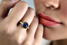 Sapphire Bezel Round Gold Ring Rings Anemone Limited