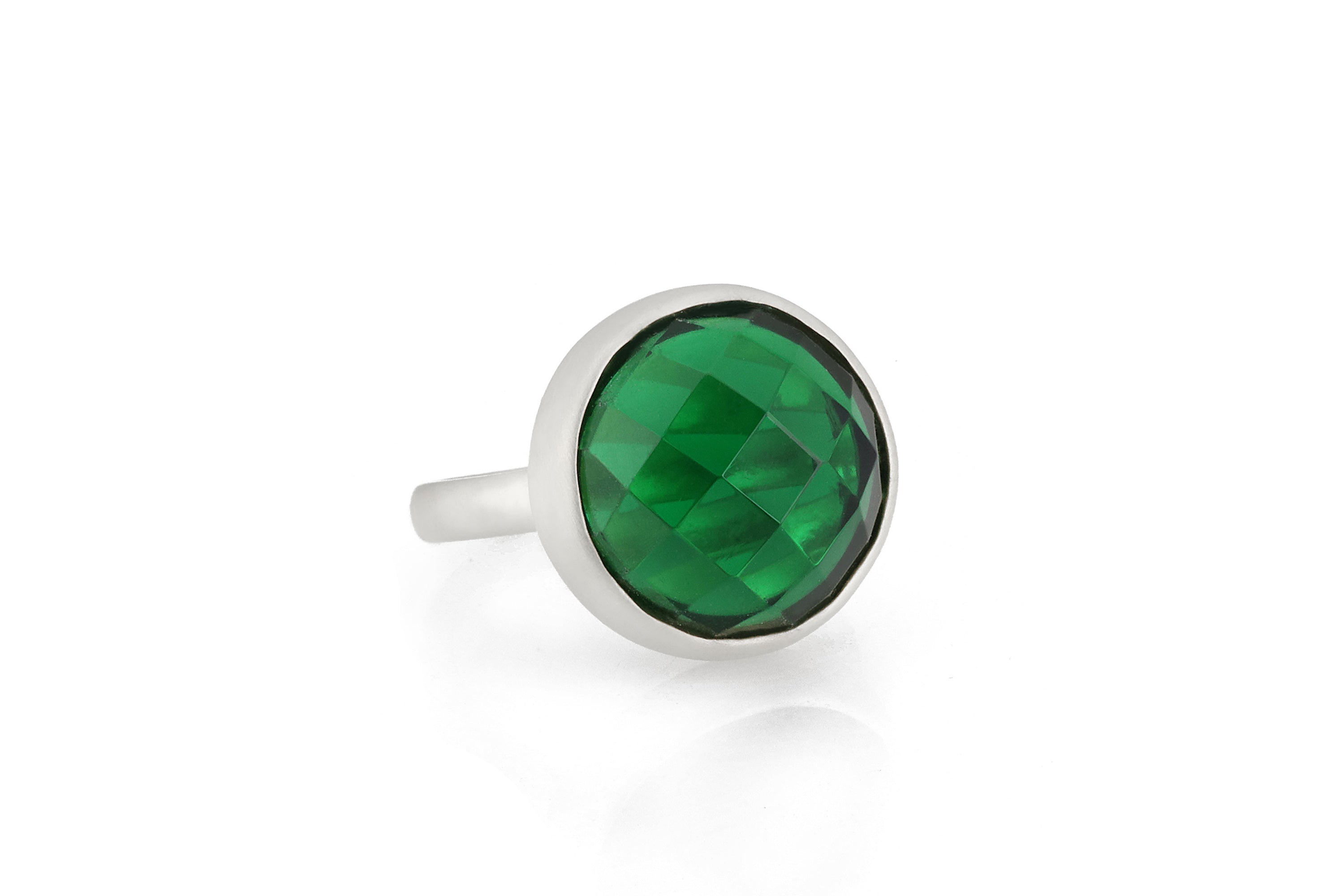Round 16mm Emerald Gold Statement Ring Rings Anemone Limited