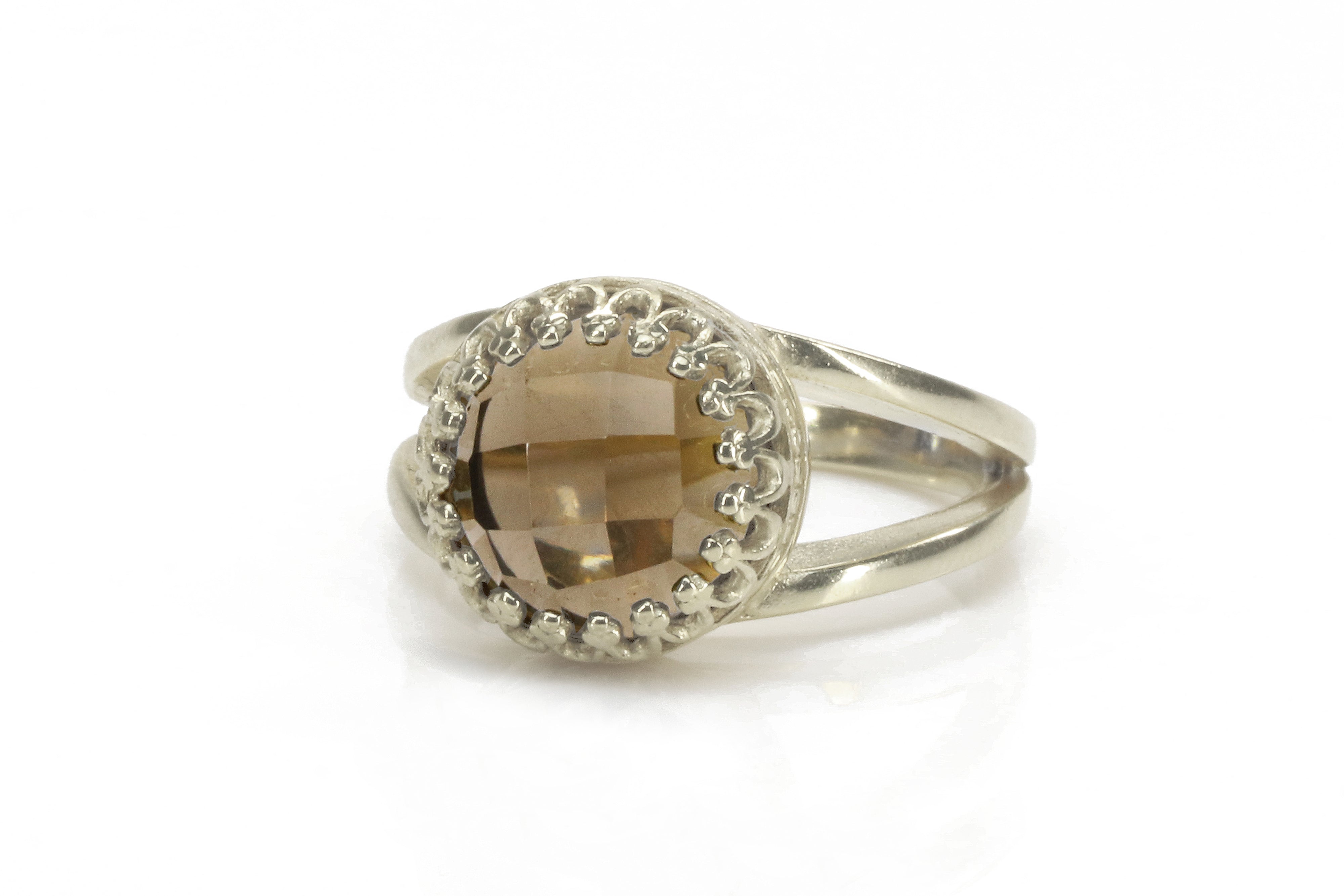 10mm Smoky Quartz in 14K Gold-filled Ring Rings Anemone Jewelry