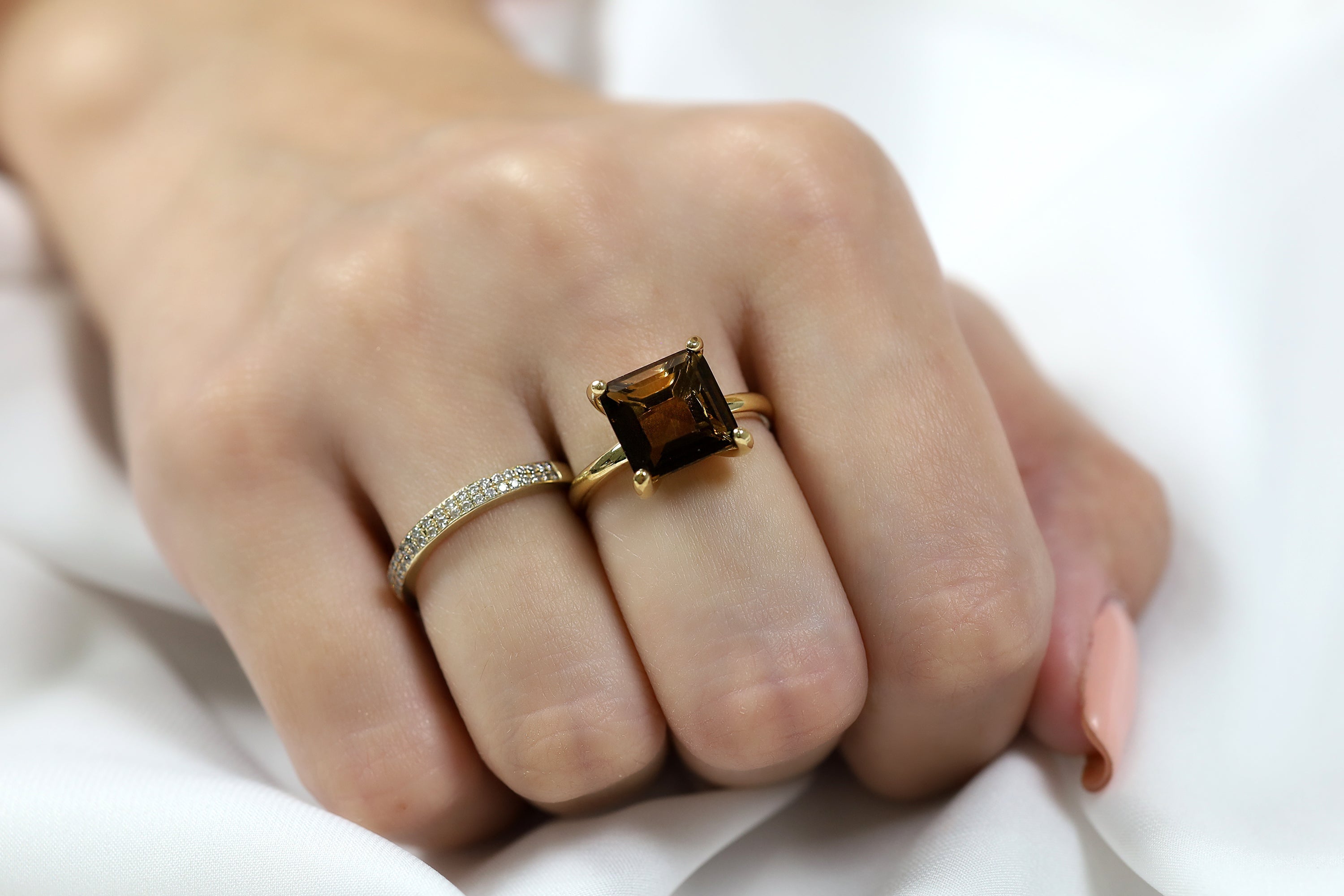Smoky Quartz in 925 Sterling Silver Jewelry Ring Rings Anemone Unique
