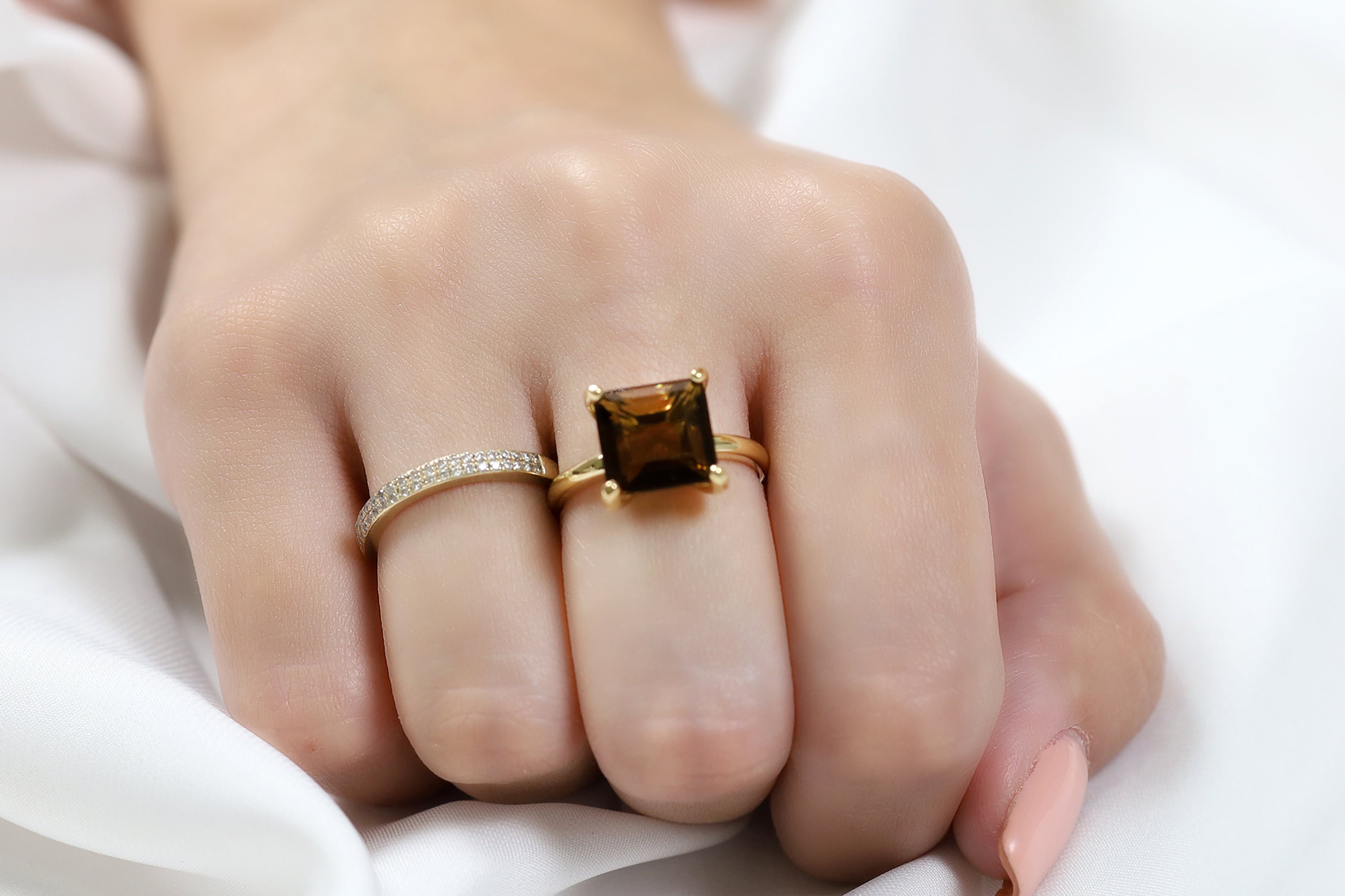 Smoky Quartz in 925 Sterling Silver Jewelry Ring Rings Anemone Unique