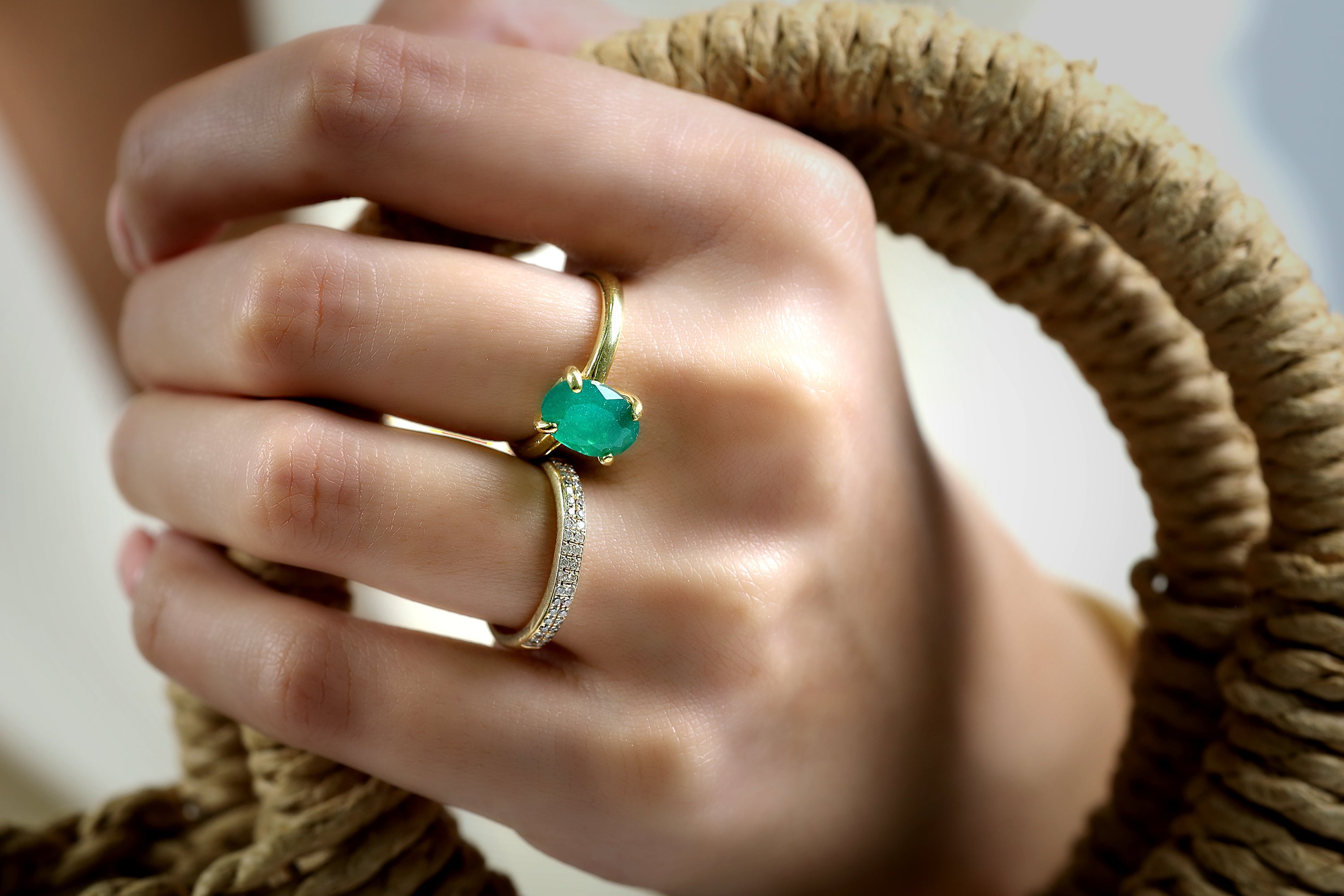 Oval Green Onyx Gold Filled Ring Rings Anemone Unique