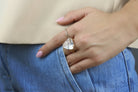 Fascinating 14K Rose Gold Crystal Quartz Ring Rings Anemone Jewelry