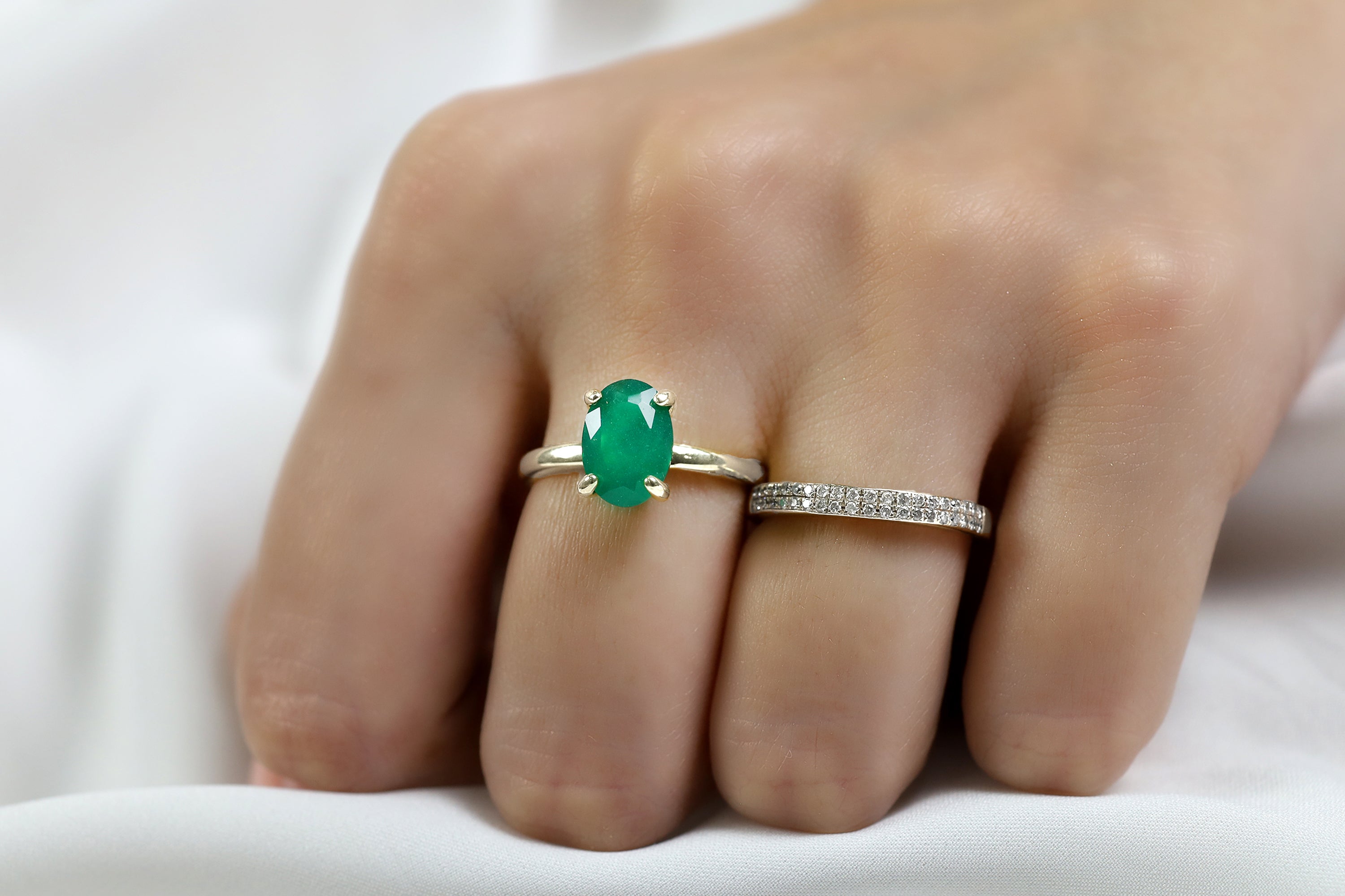 Oval Green Onyx Gold Filled Ring Rings Anemone Unique