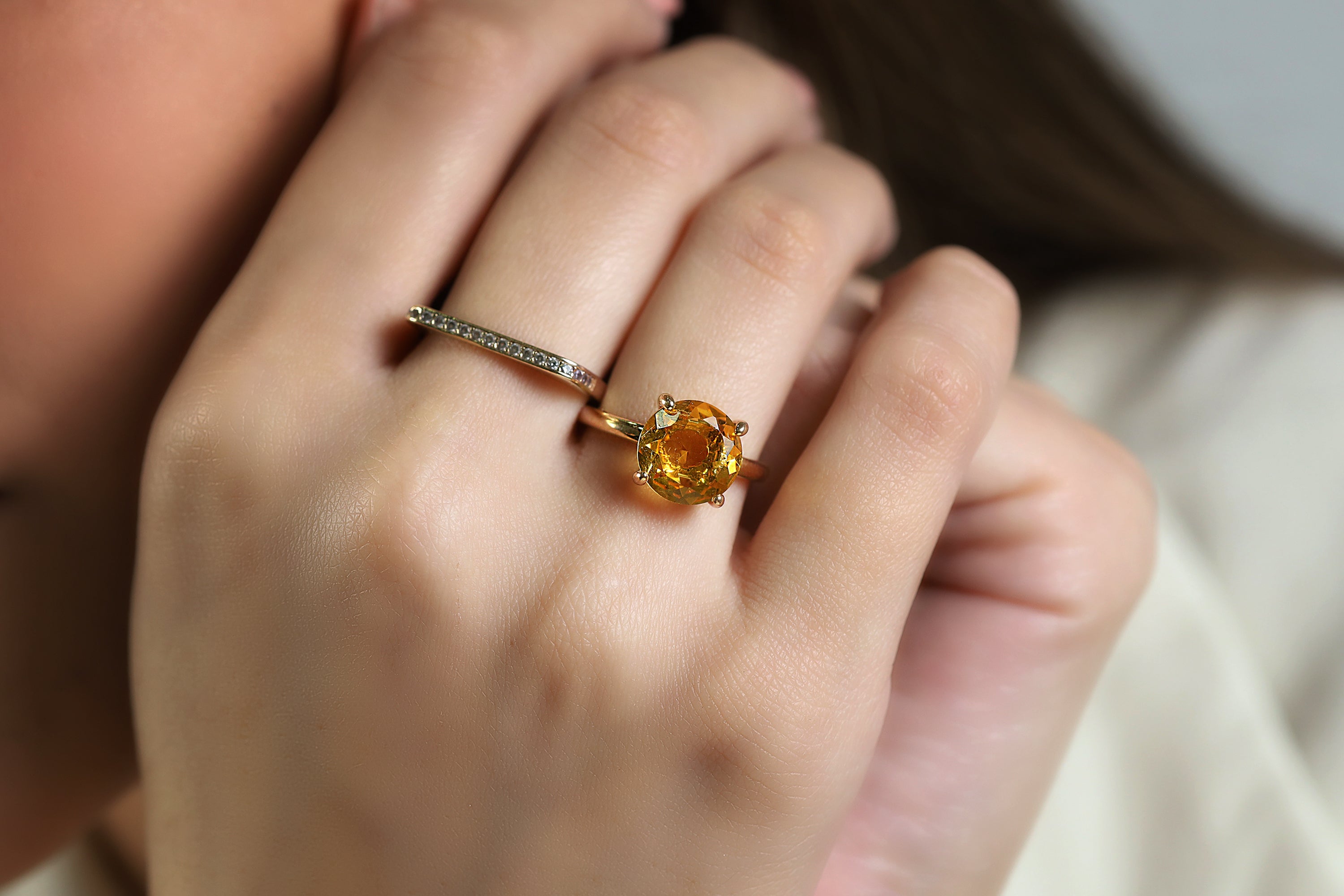 Citrine Ring in Rose Gold Rings Anemone Unique