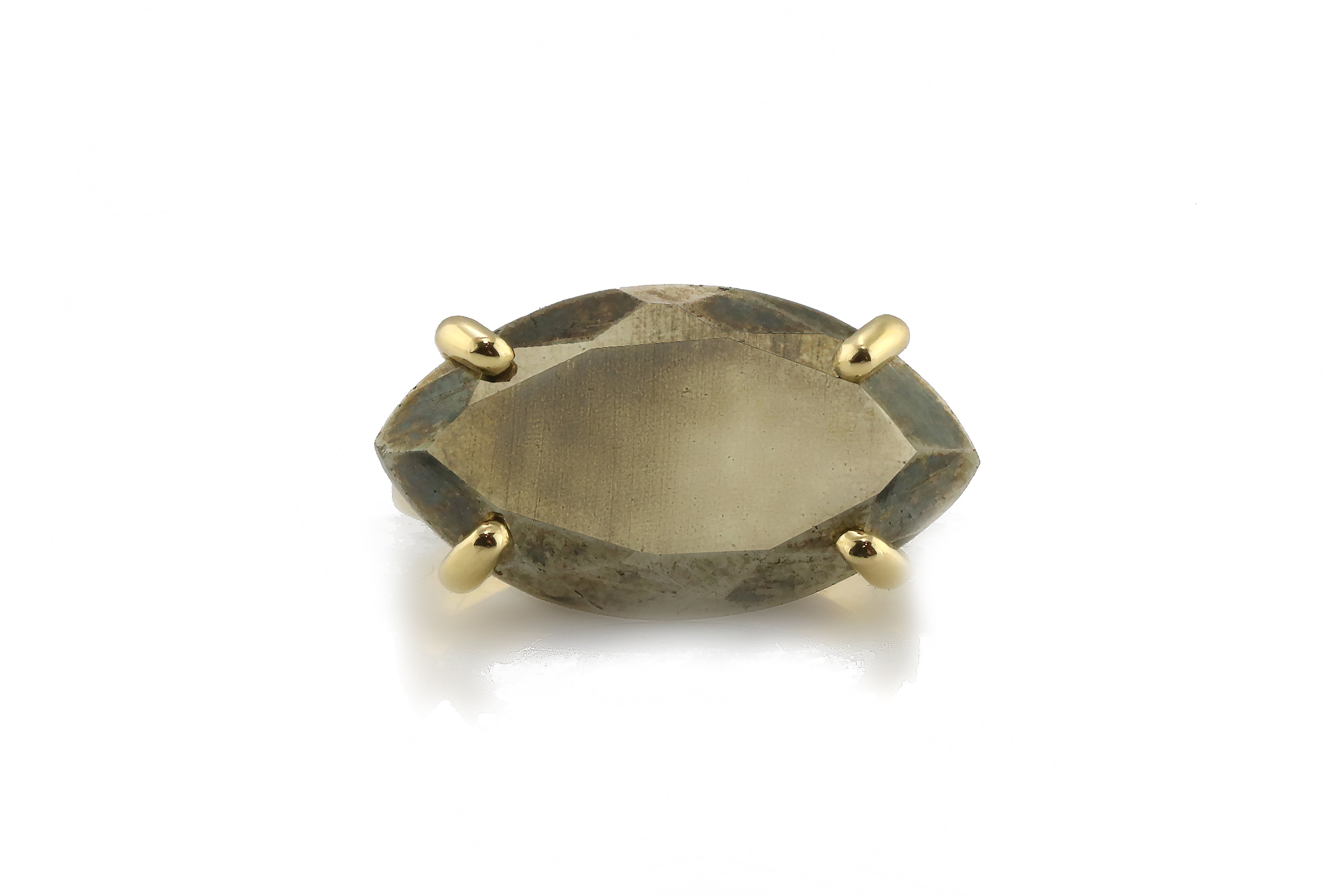 Iron Pyrite Statement Marquise Cut Ring in 14k Gold Filled Rings Anemone Jewelry