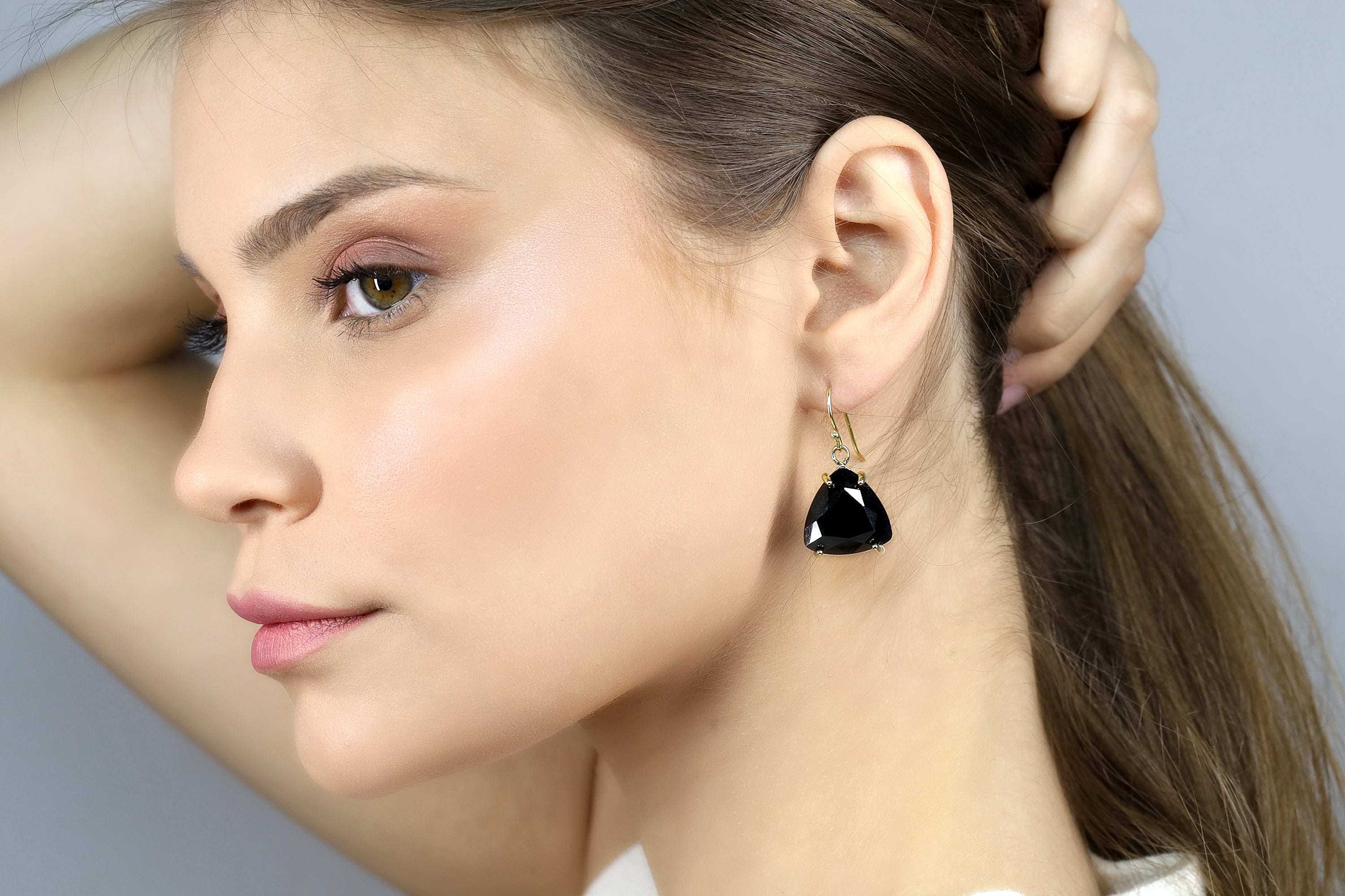 Classic Black Onyx Earrings in 14k Gold Earrings Anemone Jewelry