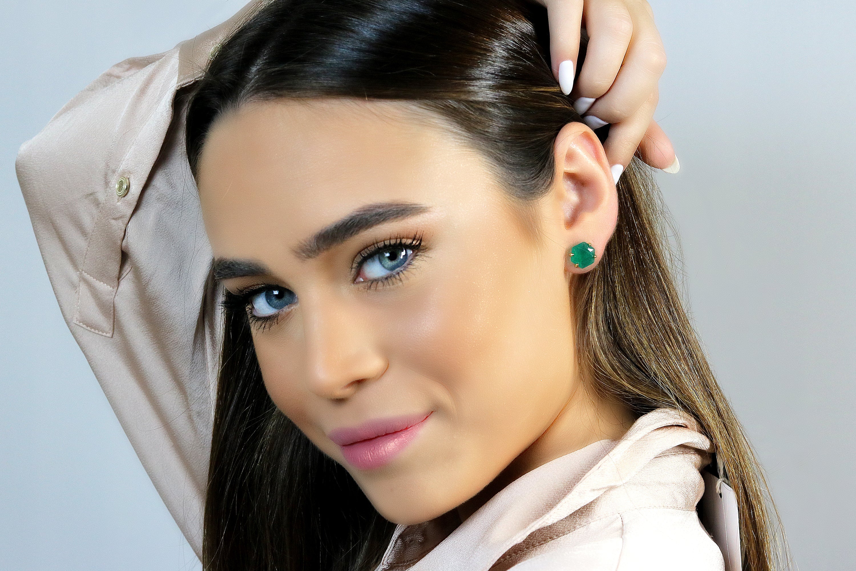 Striking Green Onyx Sterling Silver Earrings Earrings Anemone Unique