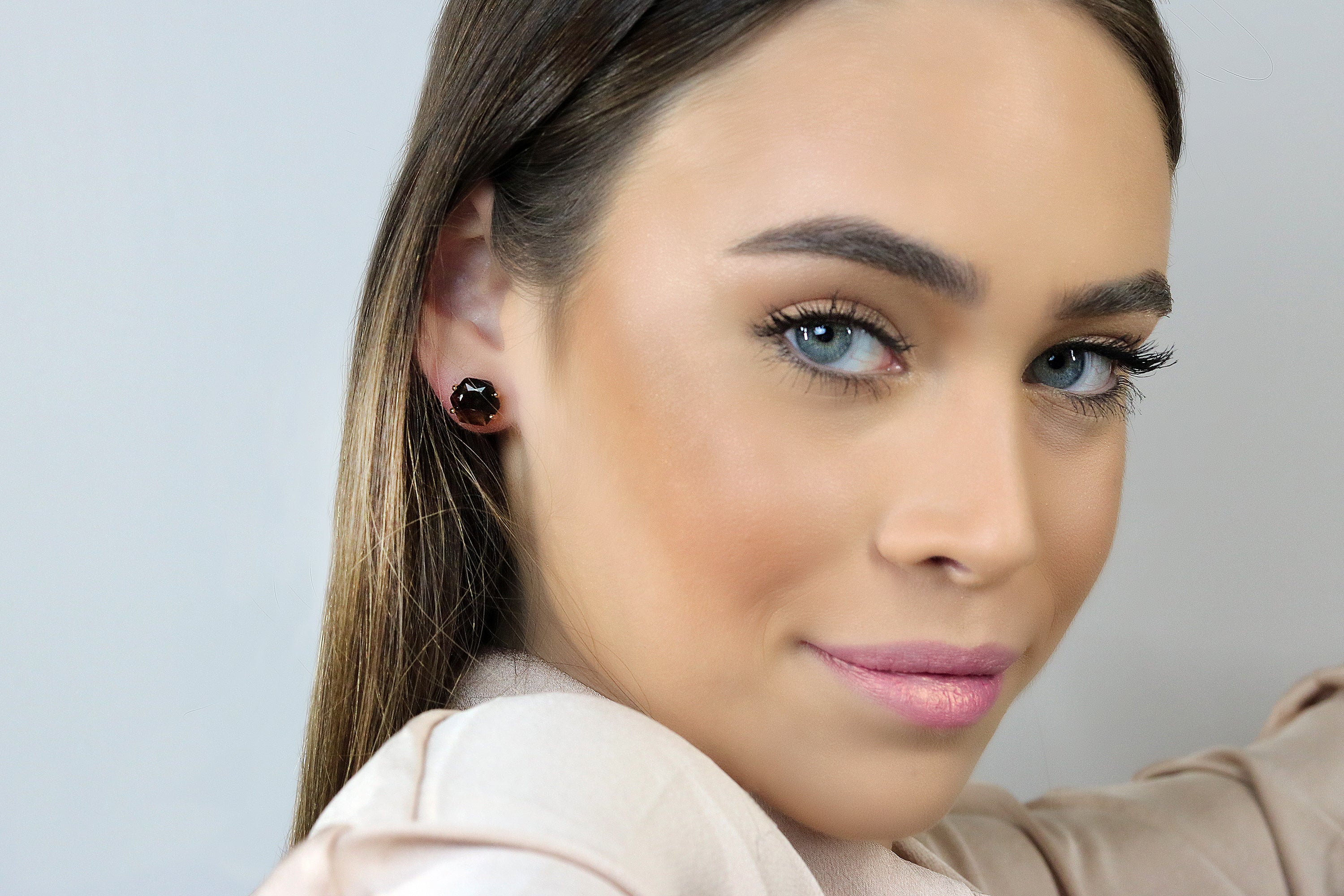 Attractive Smoky Quartz Gold Earrings Earrings Anemone Unique