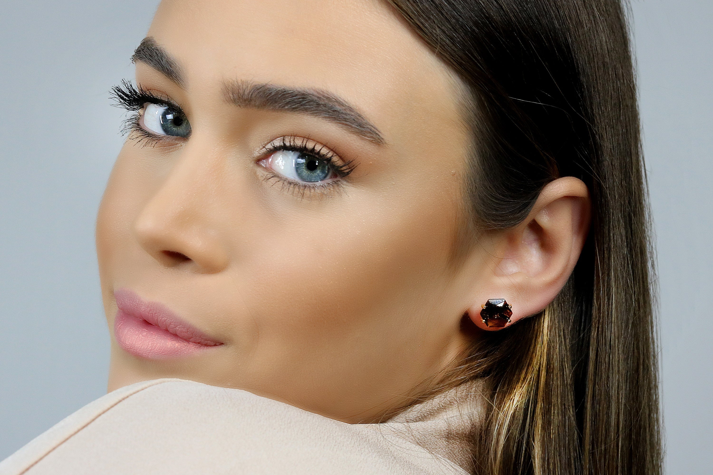 Attractive Smoky Quartz Gold Earrings Earrings Anemone Unique