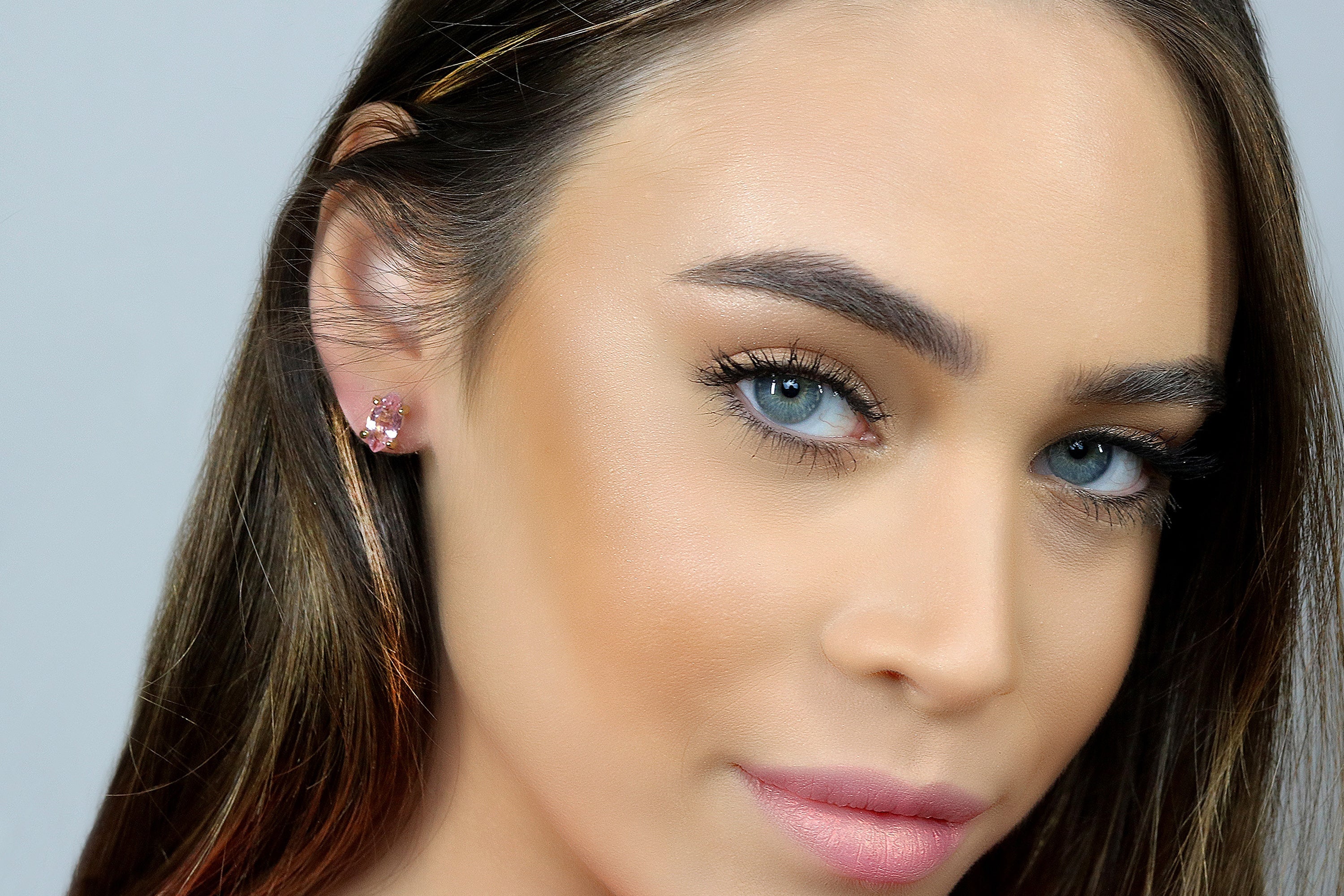 Gold Marquise Rose Quartz Earrings Earrings Anemone Unique