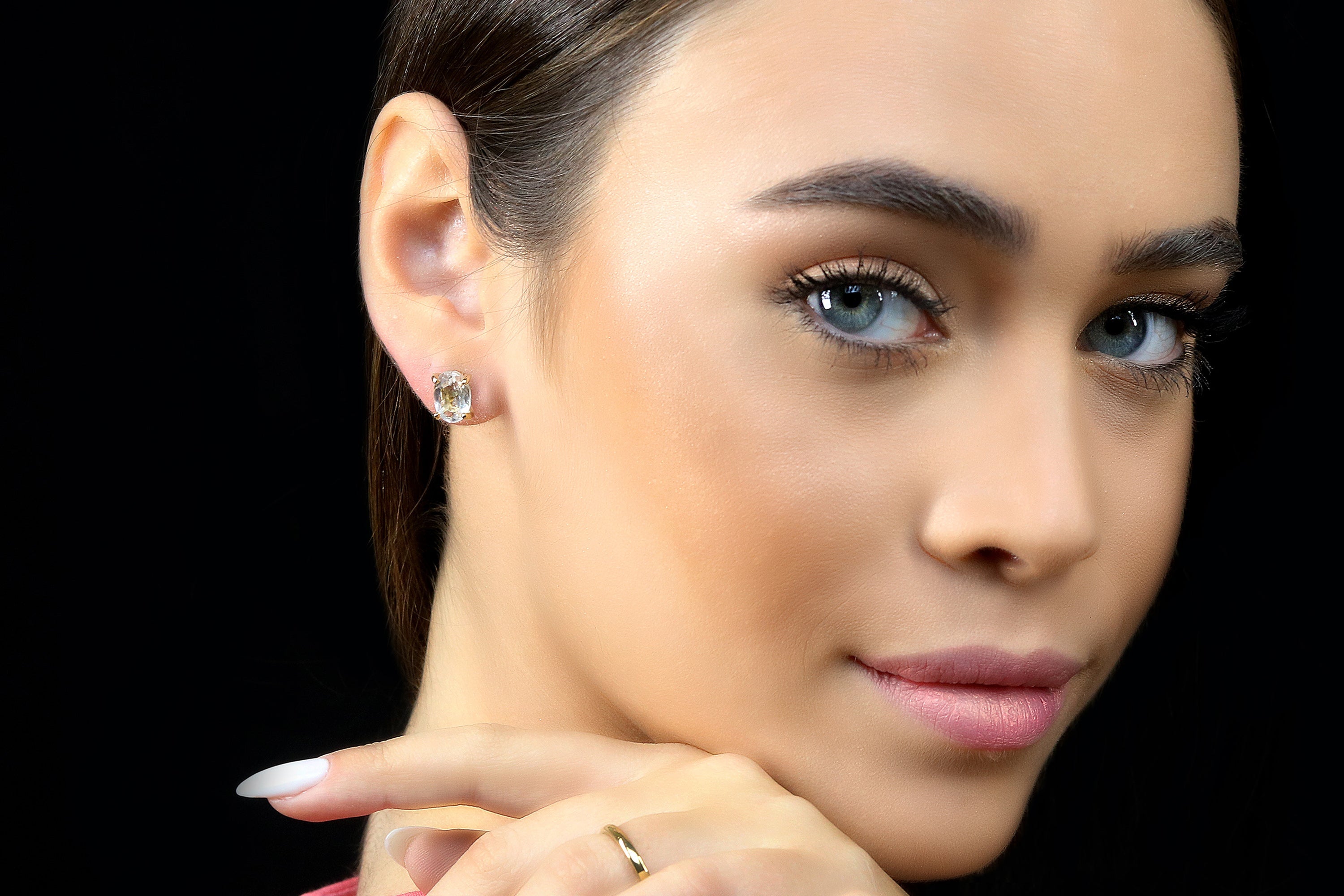 Lustrous Crystal Quartz Gold Earrings Earrings Anemone Unique