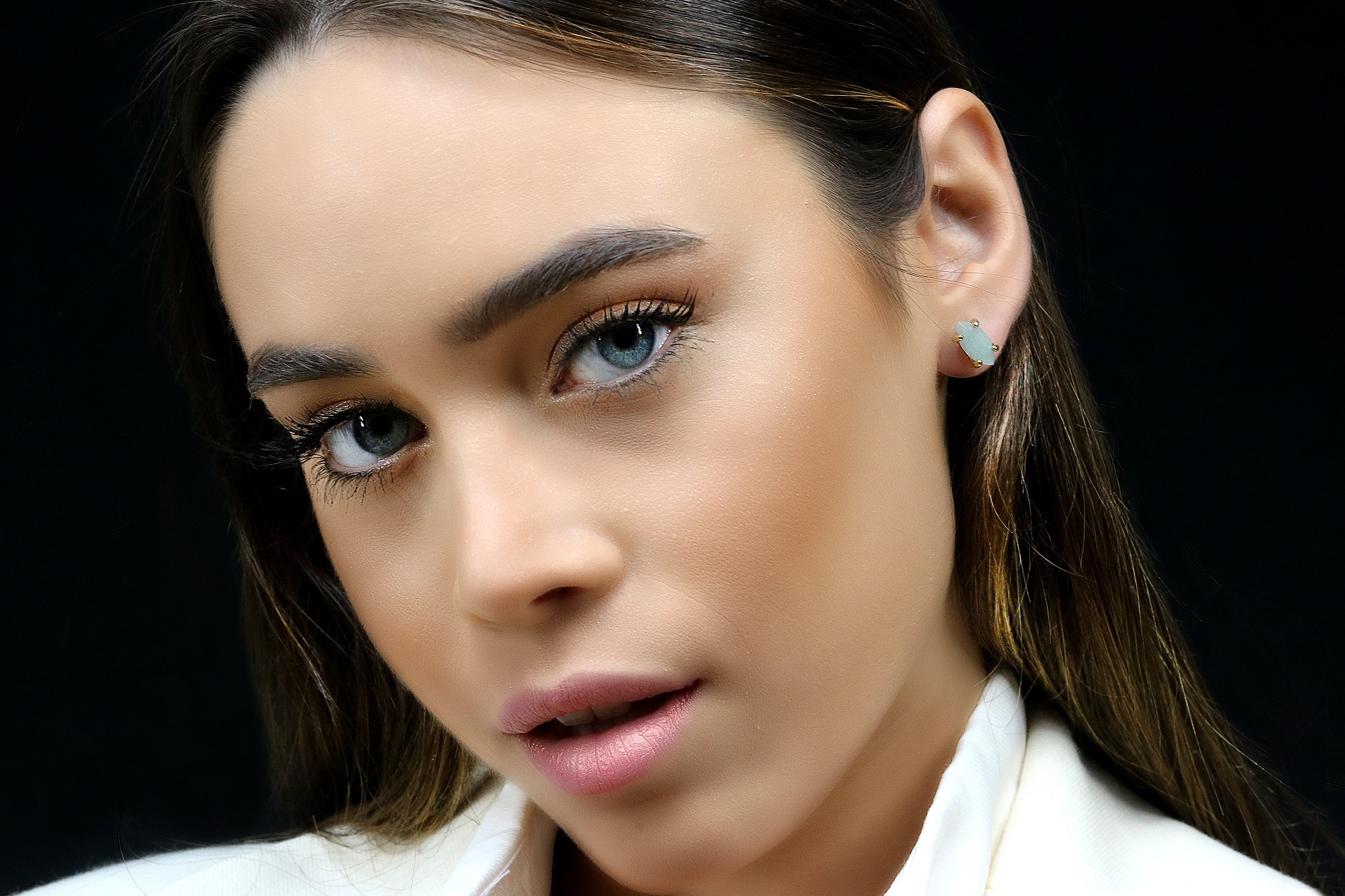 Minimalist Aquamarine Gold Filled Earrings Earrings Anemone Unique