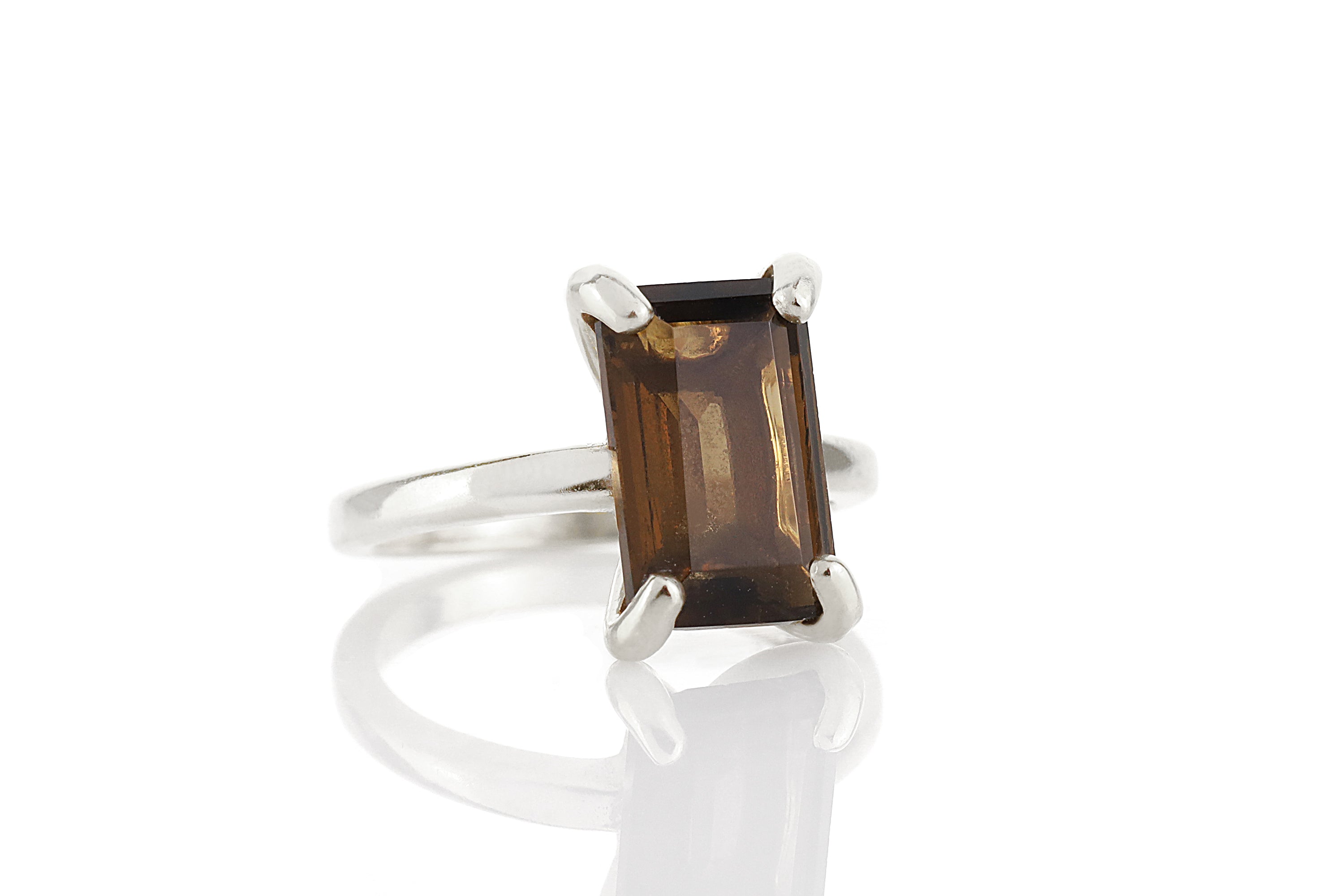 Smoky Quartz Ring in 14K Gold - Custom Ring for Engagement, Birthdays, Anniversaries and Other Celebrations - Handmade Quartz Rings for Women Rings Anemone Unique