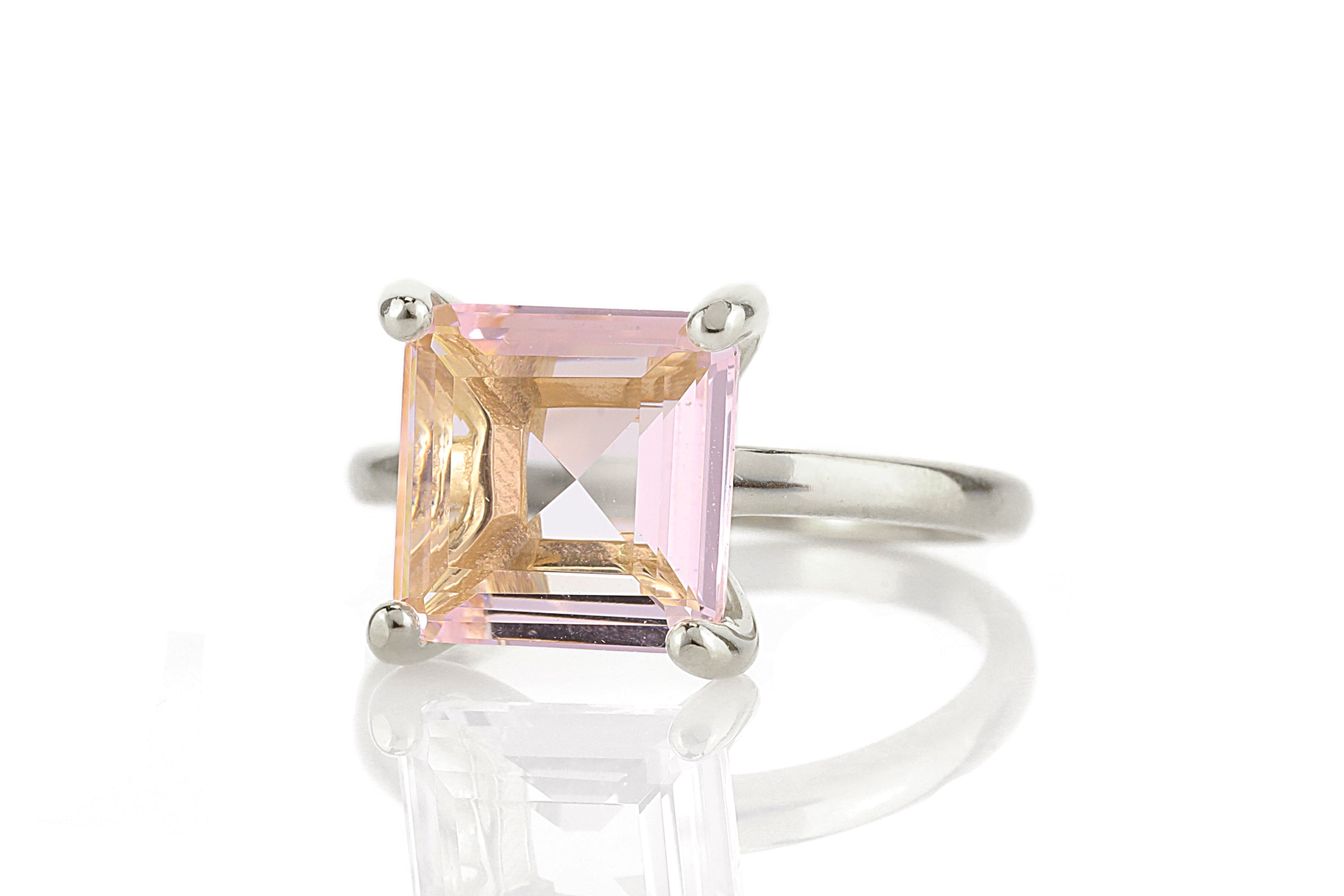 925 Silver Rose Quartz Ring Rings Anemone Unique